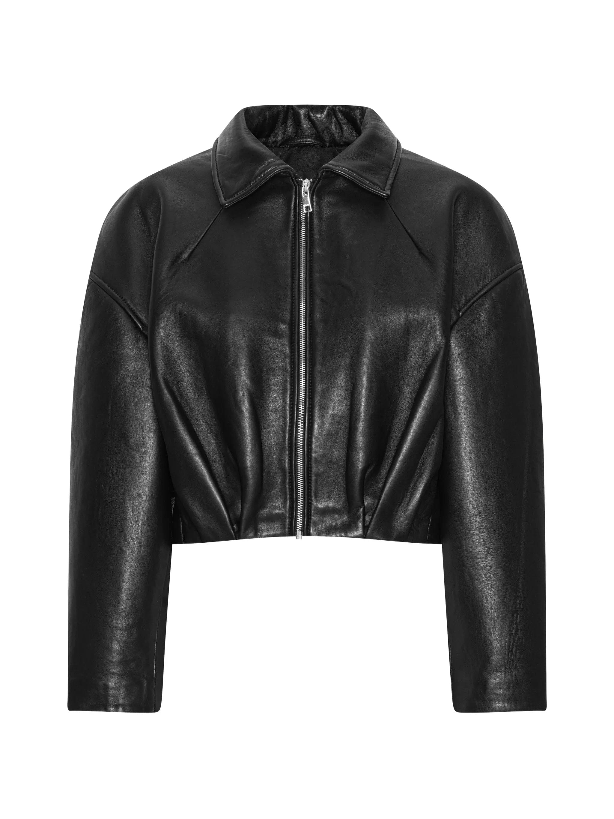 Rotate Birger Christensen collared leather jacket