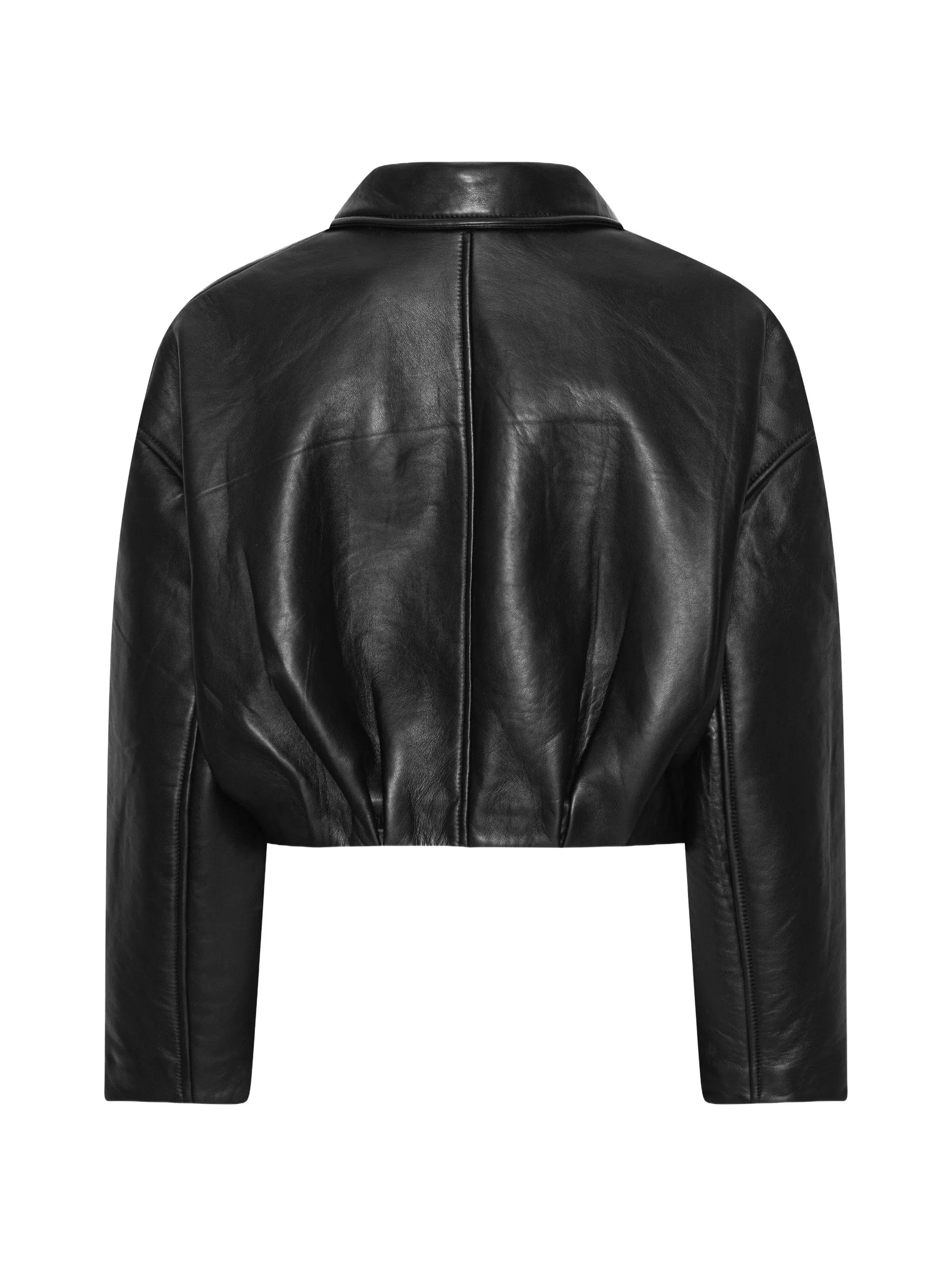 Rotate Birger Christensen collared leather jacket