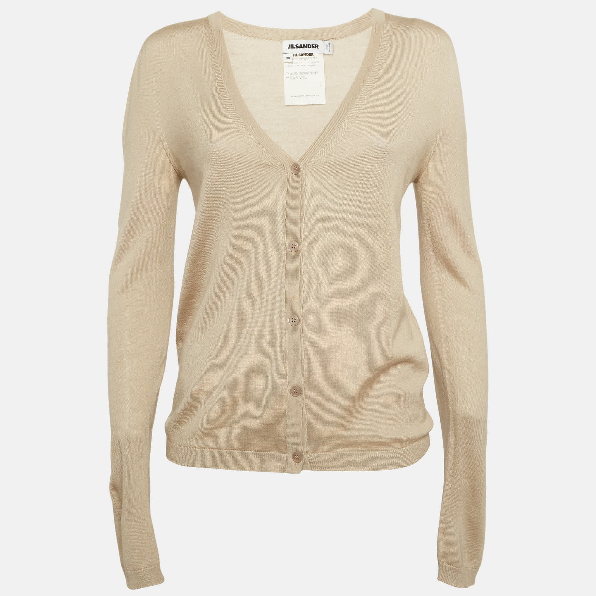 Jil Sander Beige Knitted Cardigan