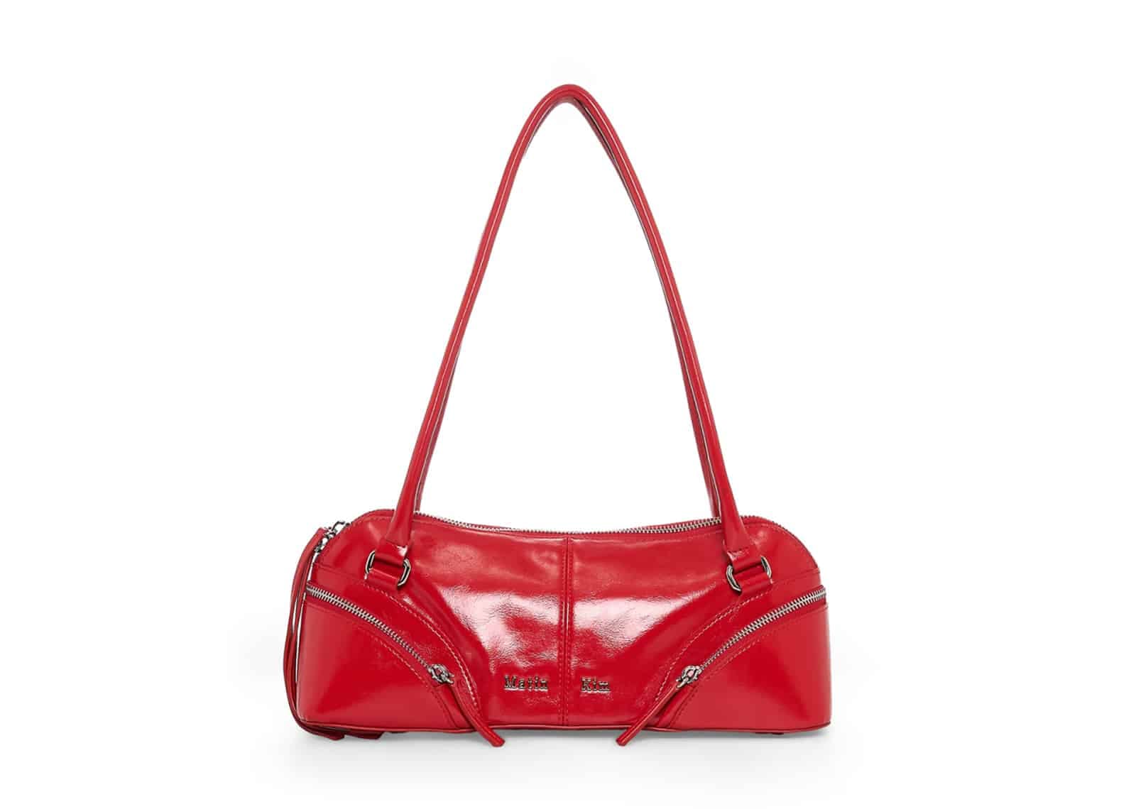 Matin Kim Curve Zip Baguette Bag Red BG003