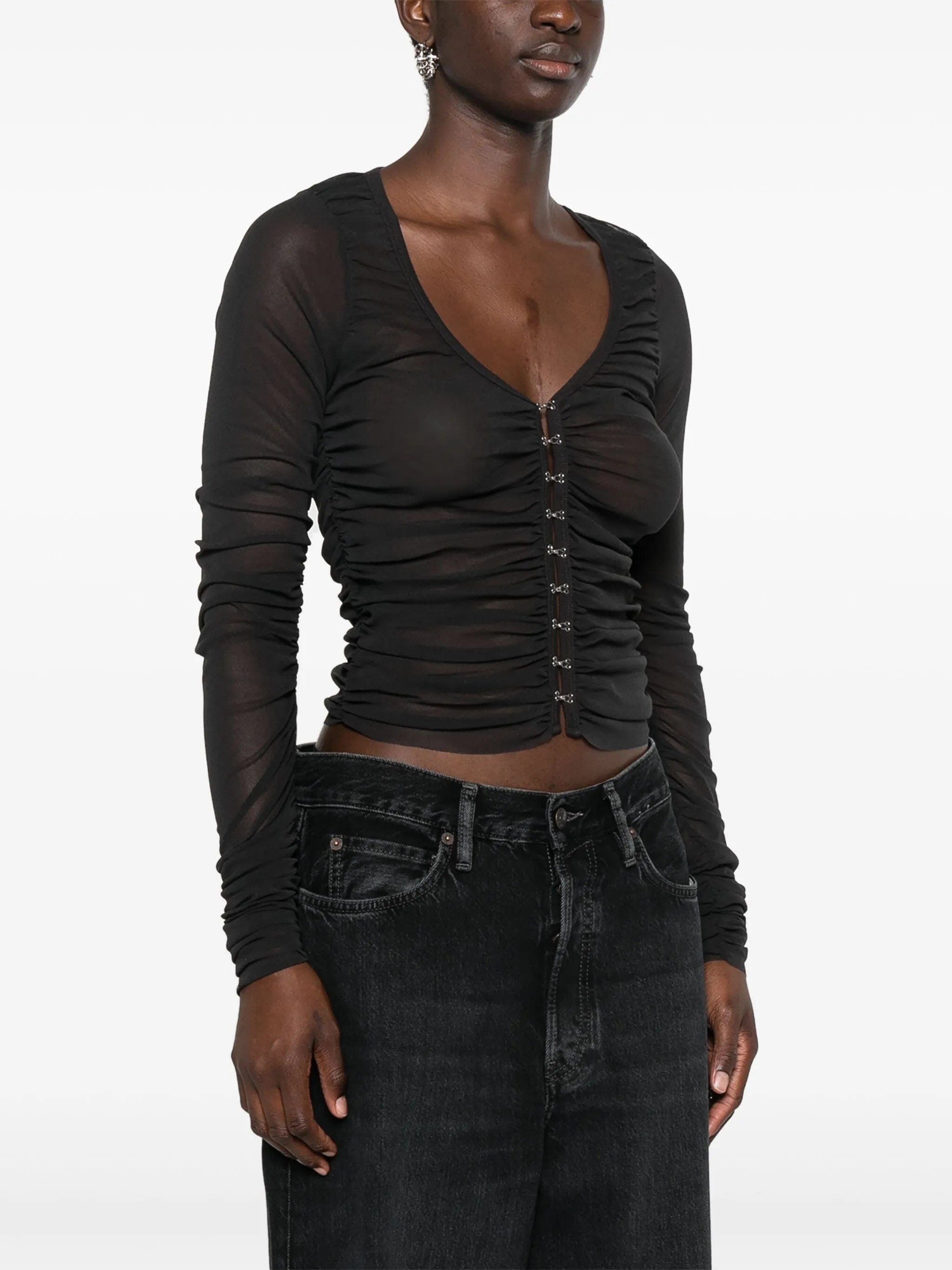 Acne Studios hook - fastening ruched blouse