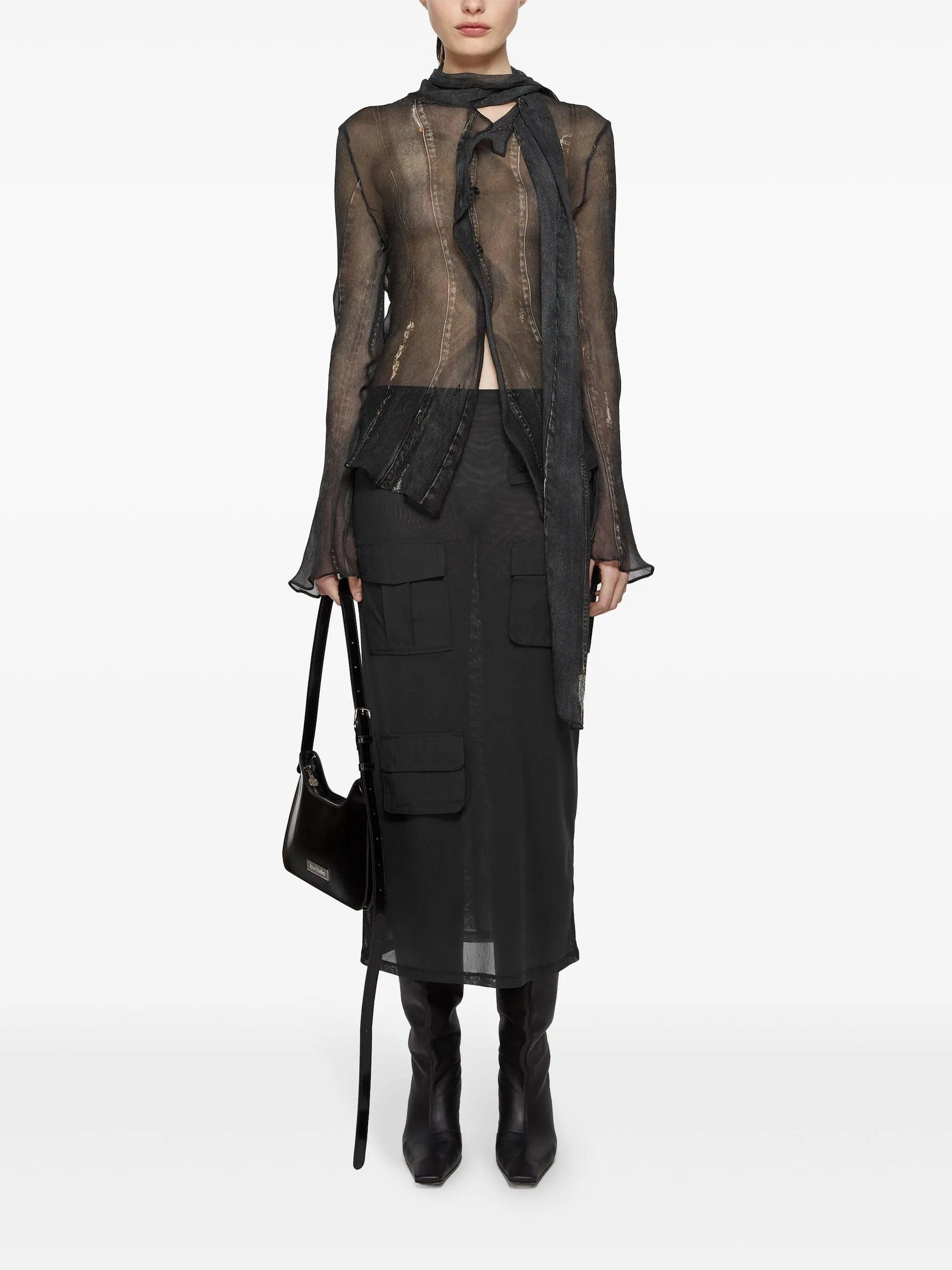 Acne Studios cargo mesh skirt