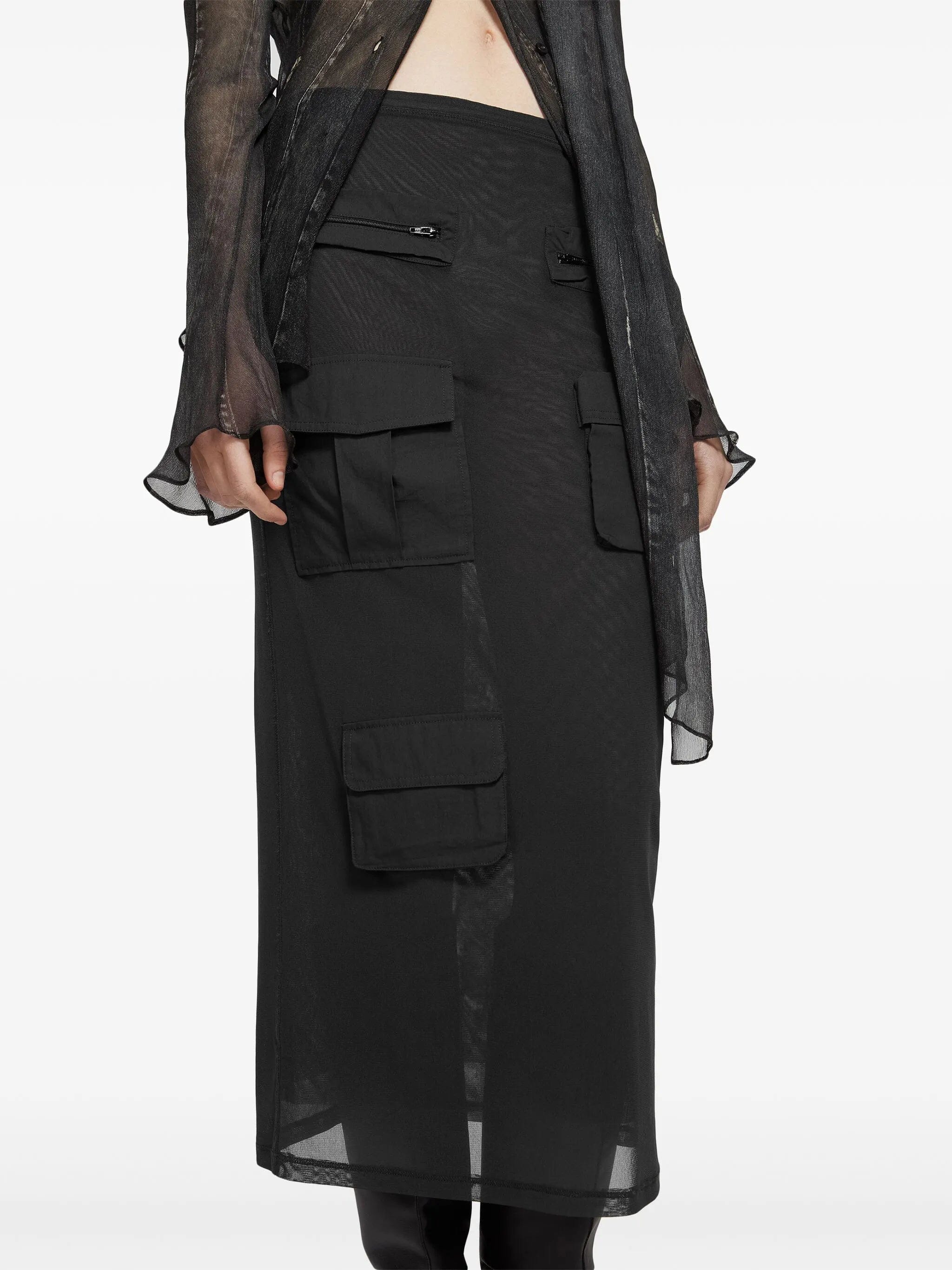 Acne Studios cargo mesh skirt