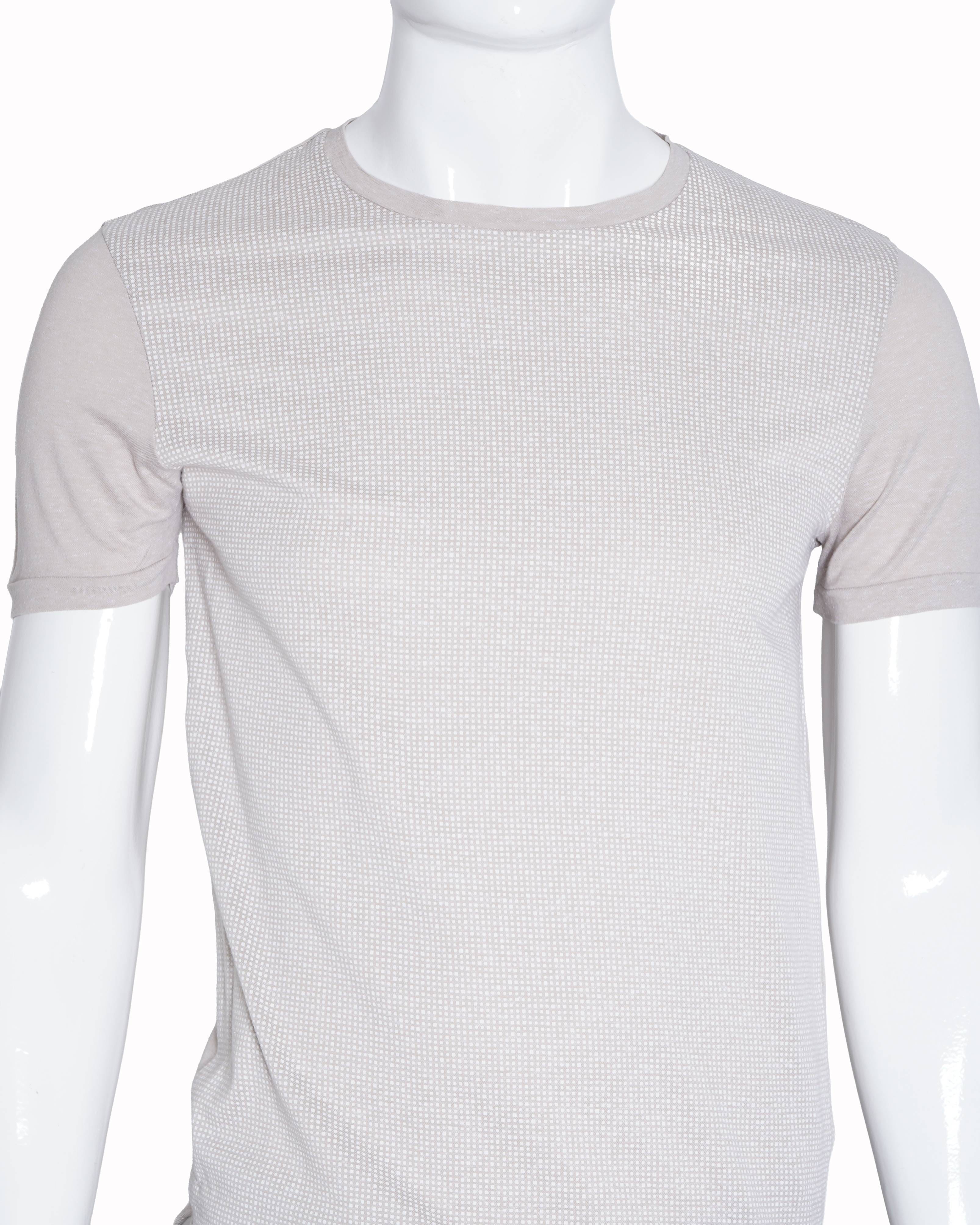 Hugo Boss Boss textured light Beige Cotton Linen T-Shirt