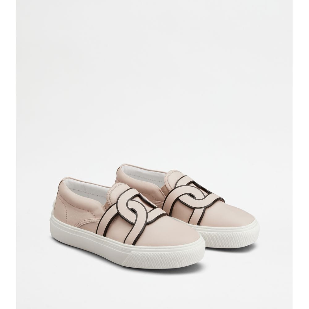 Tod's Tods Kate Slip - Ons In Leather Pink Womens