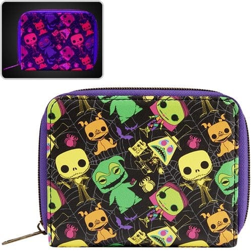 Funko The Nightmare Before Christmas Black Light Print Zip - Around Wallet