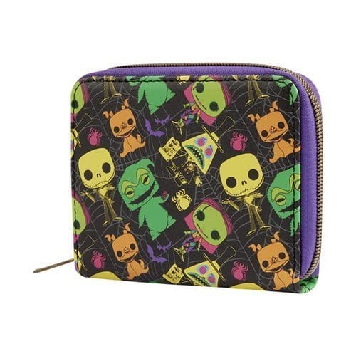 Funko The Nightmare Before Christmas Black Light Print Zip - Around Wallet