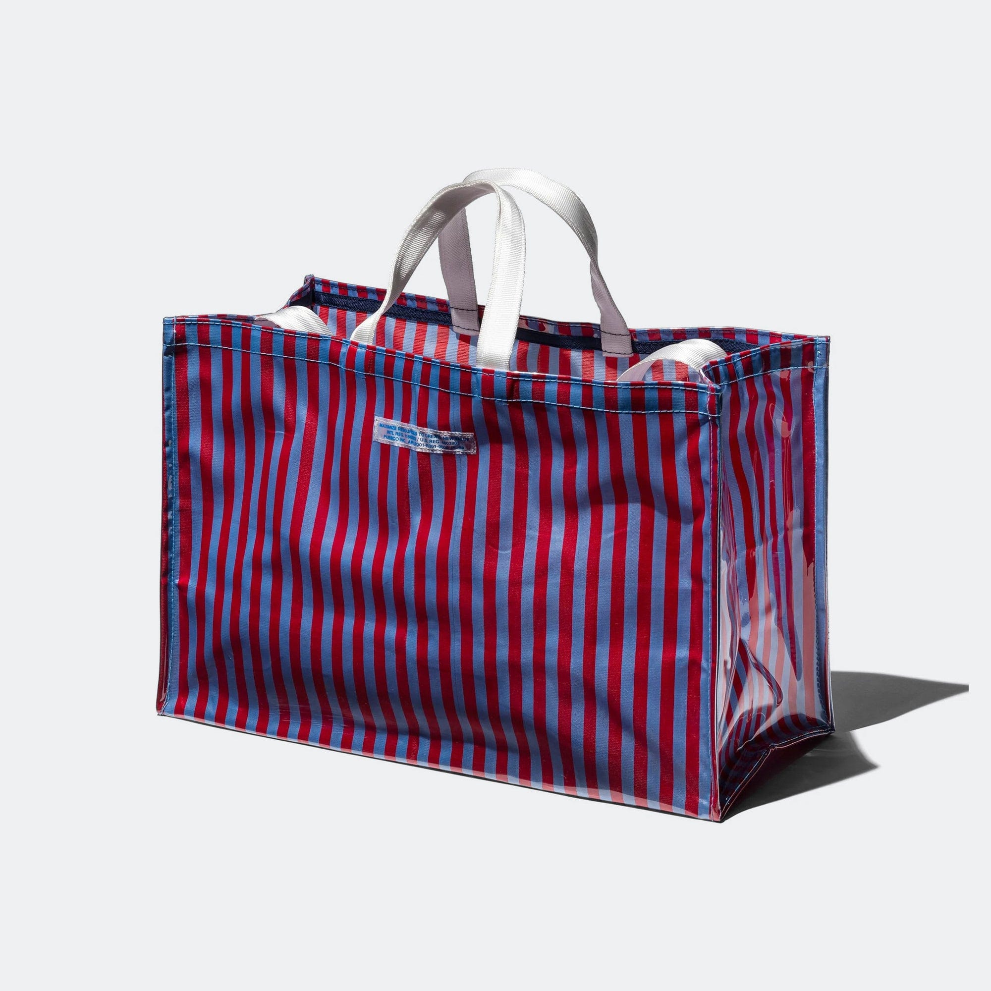 Puebco Covered School Tie Fabric Market Bag - Red/Light Blue