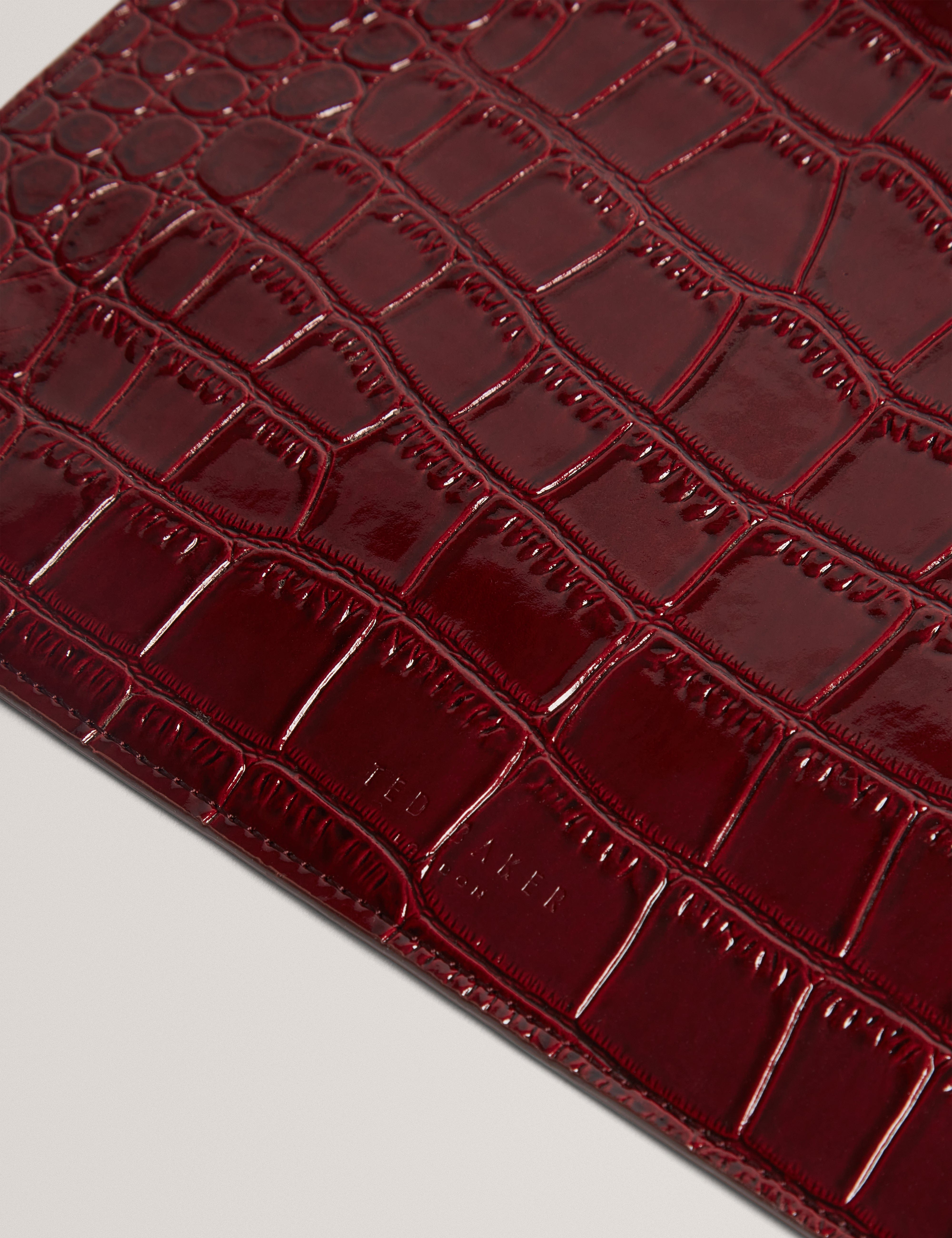 Ted Baker MOV Kelliii Croc Effect Pouch And Passport Case Wine
