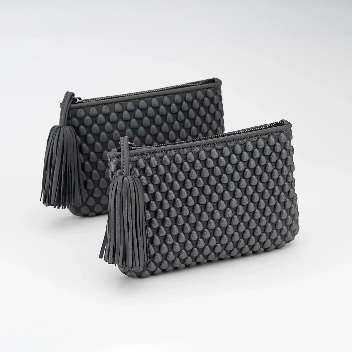 TISSA Fontaneda Pochette Large Nappa Bubble Salvia Nacre Pouch Bag in Green