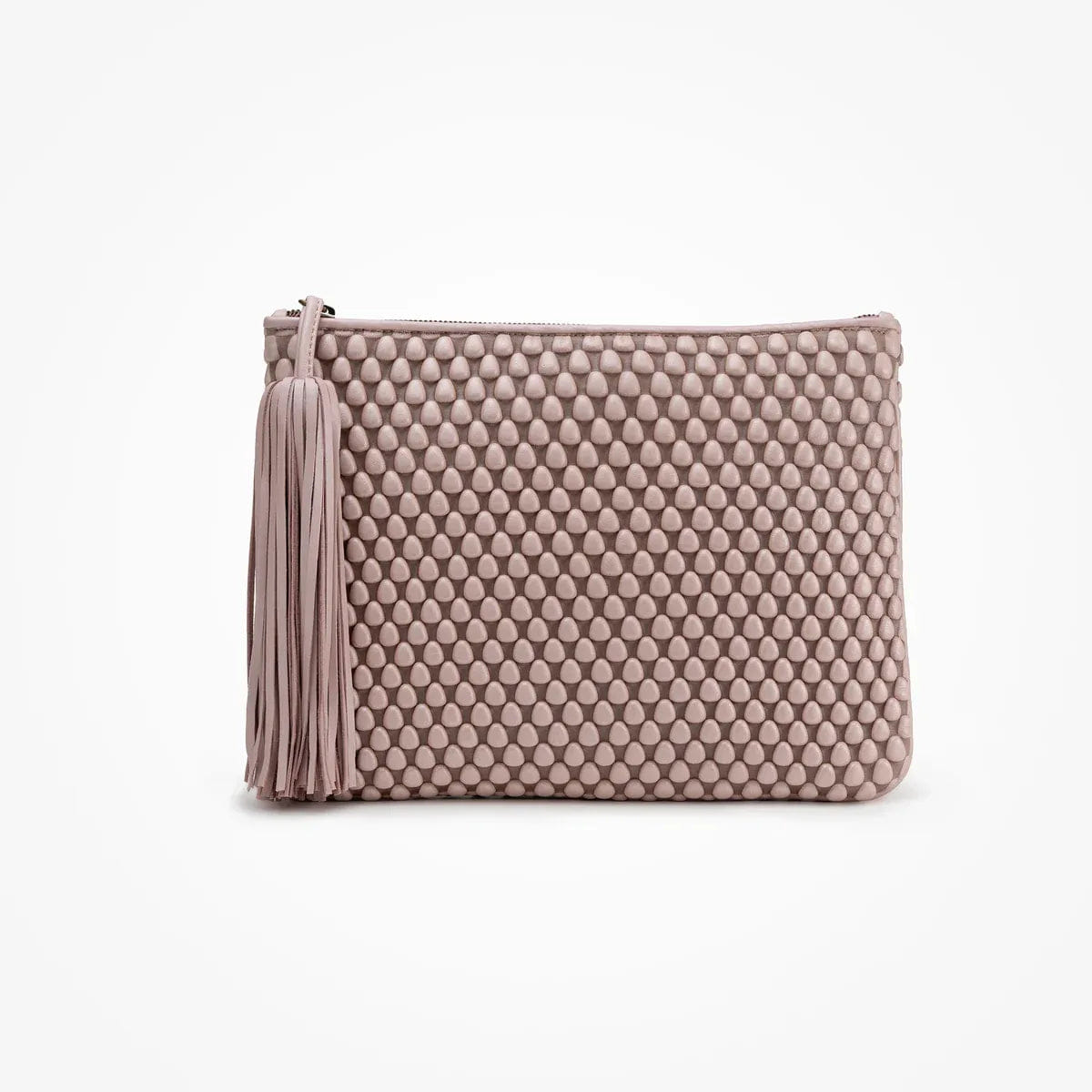 TISSA Fontaneda Pochette Extra Large Nappa Bubble Salvia Nacre Pouch Bag in Pink