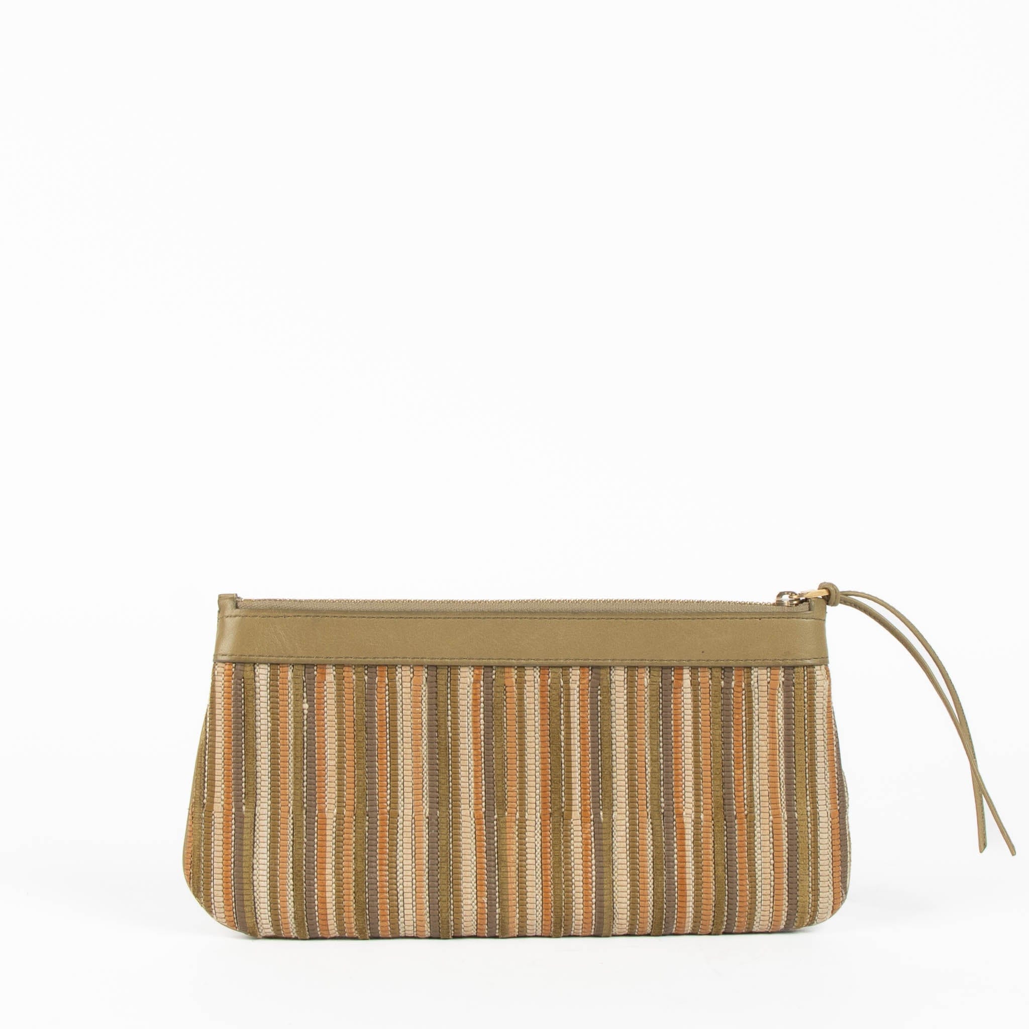 Delvaux Brown Multicolor Toile de Cuir Pouch