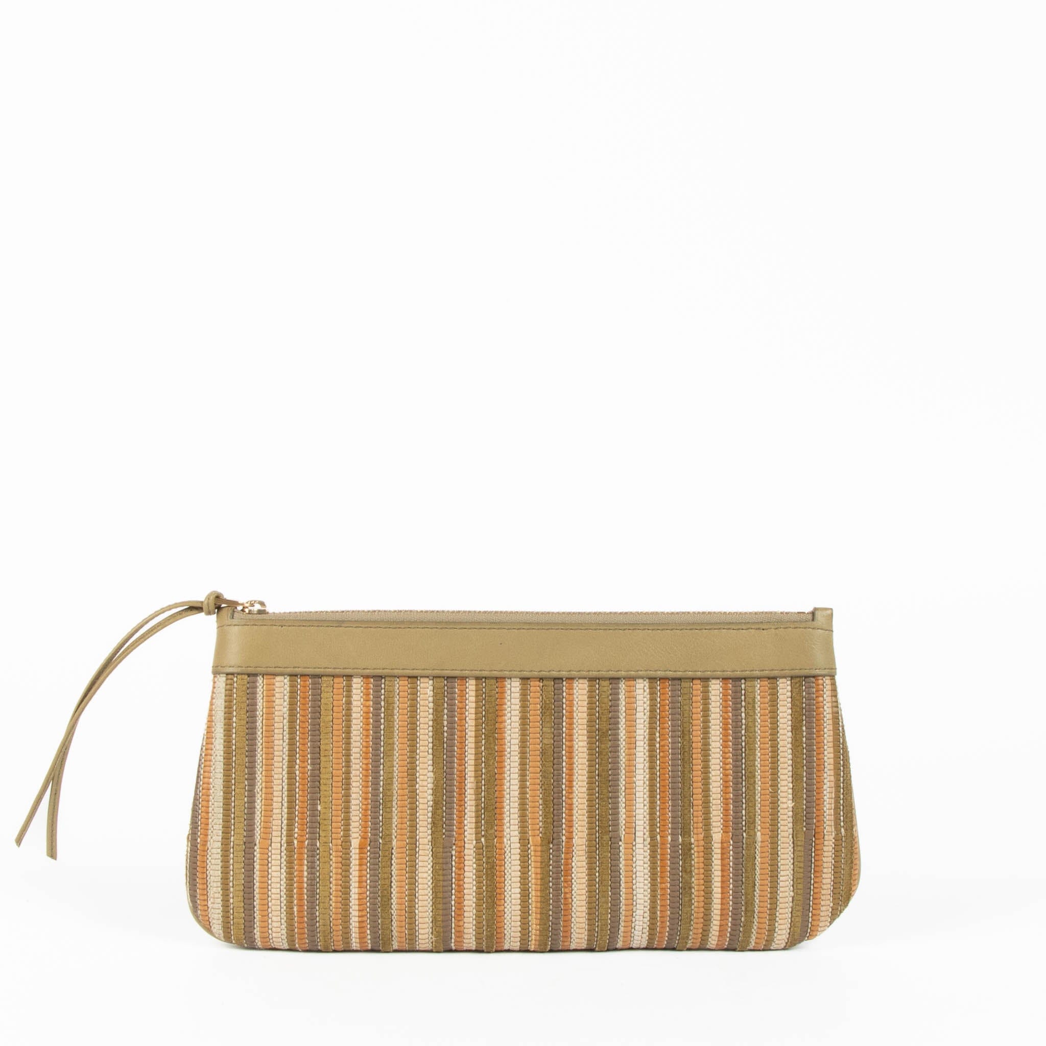 Delvaux Brown Multicolor Toile de Cuir Pouch