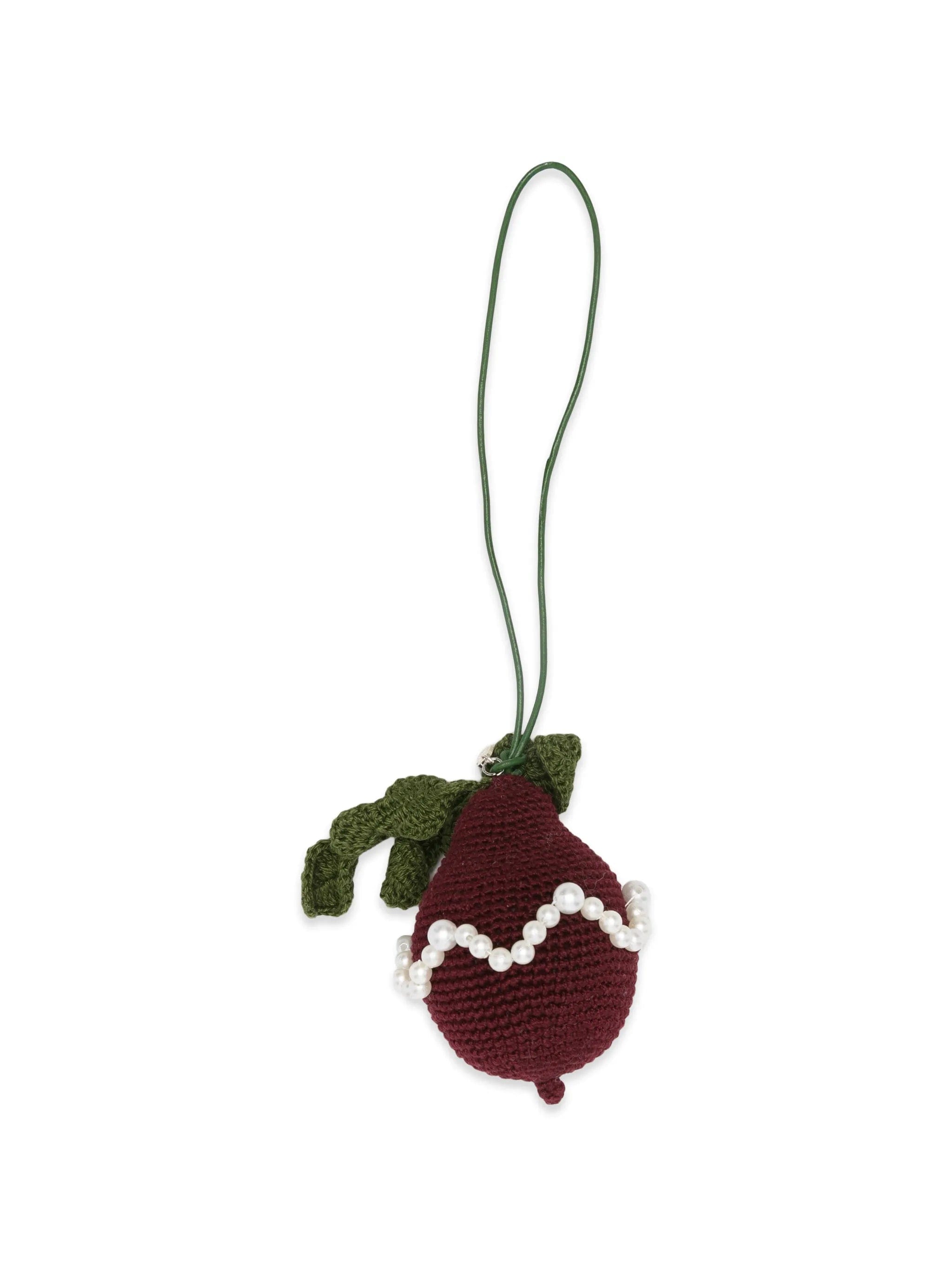 Gohar World crochet beaded beet bag charm
