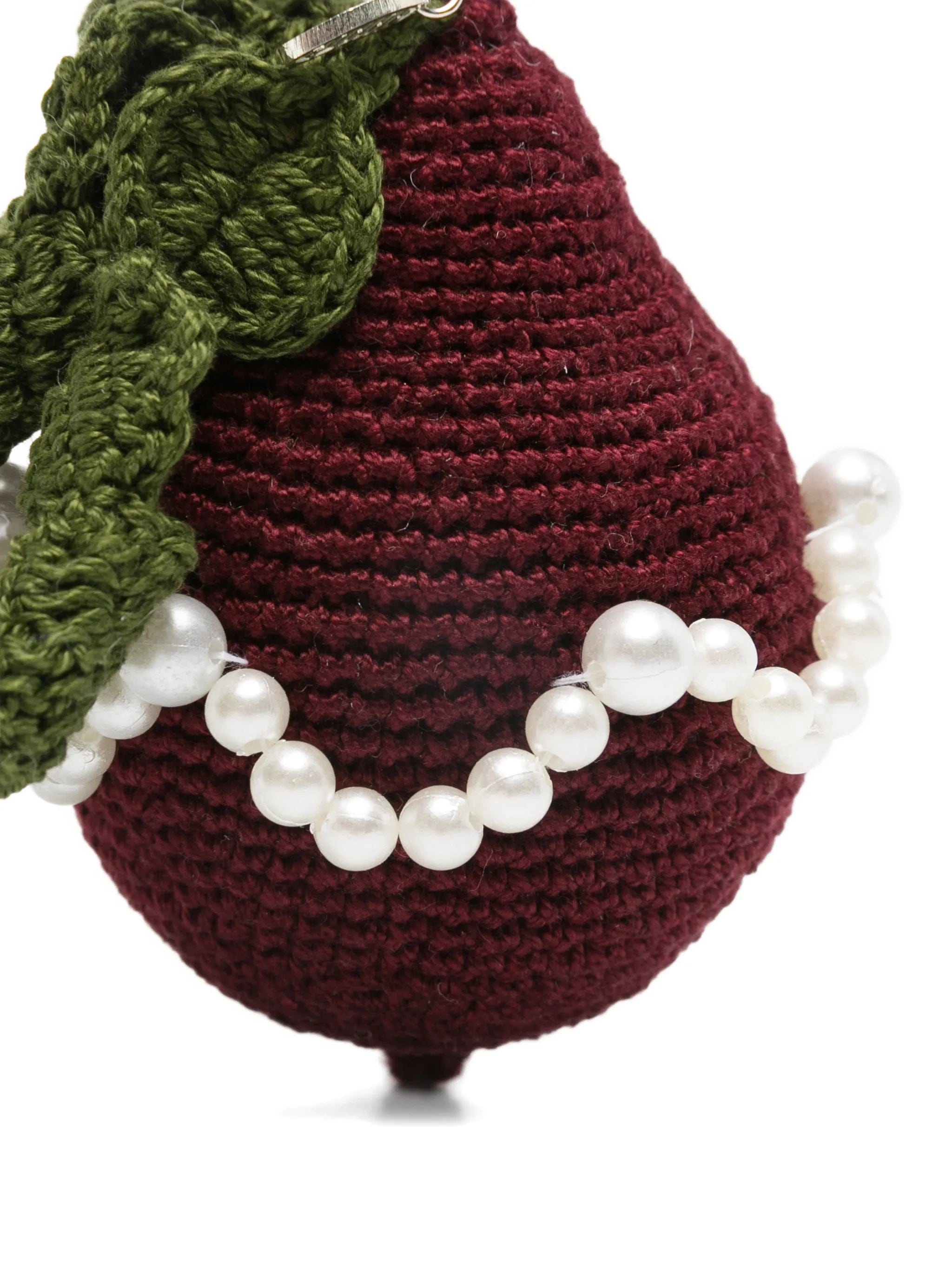 Gohar World crochet beaded beet bag charm