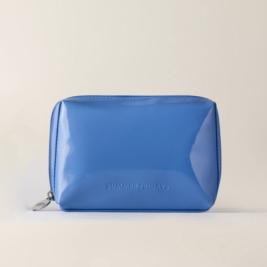 Blue Glossy Pouch in Jet Lag Blue