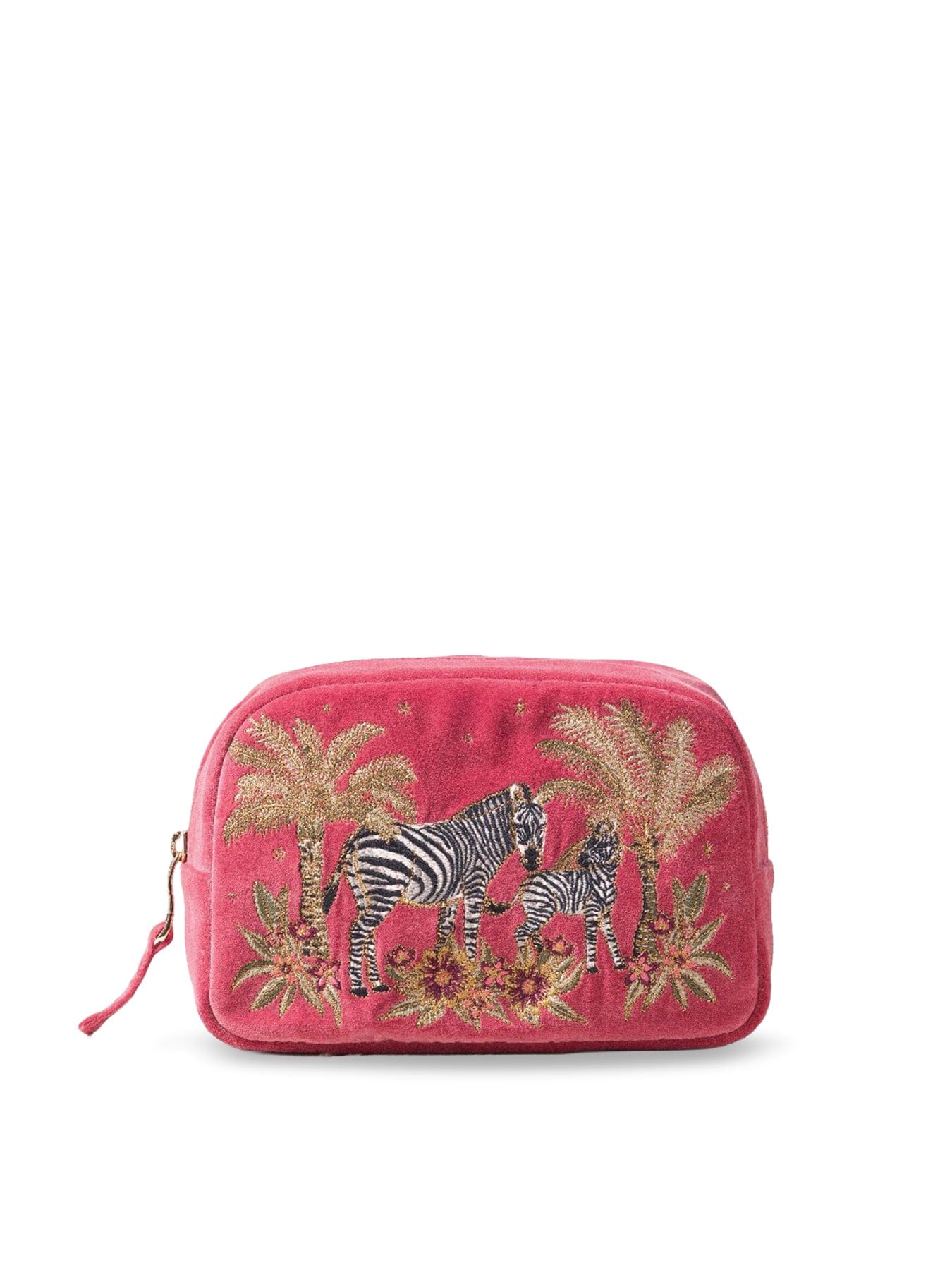 Elizabeth Scarlett Botanical Zebra Makeup Bag Pink