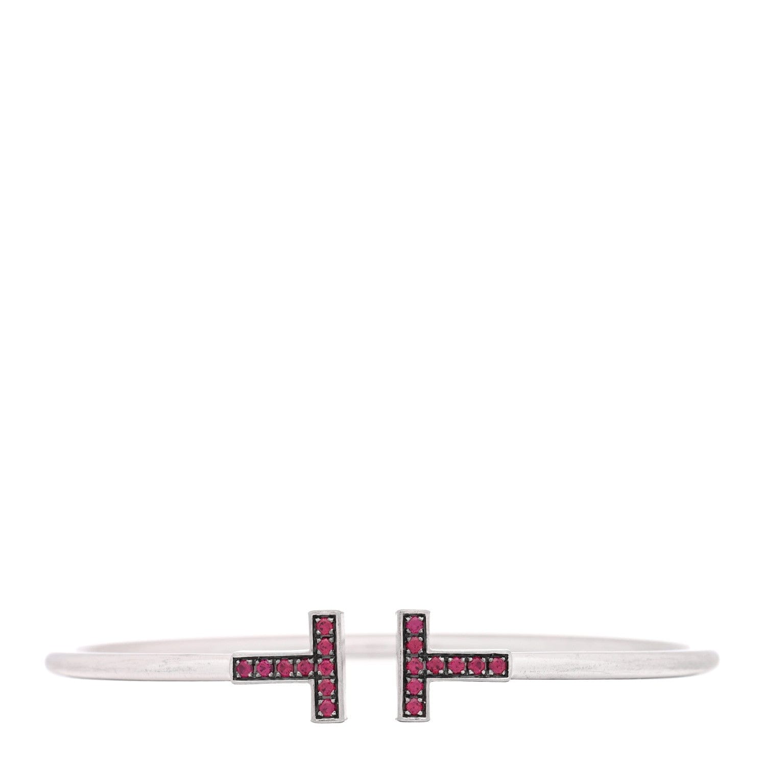 Tiffany 18K White Gold Ruby T Wire Bracelet