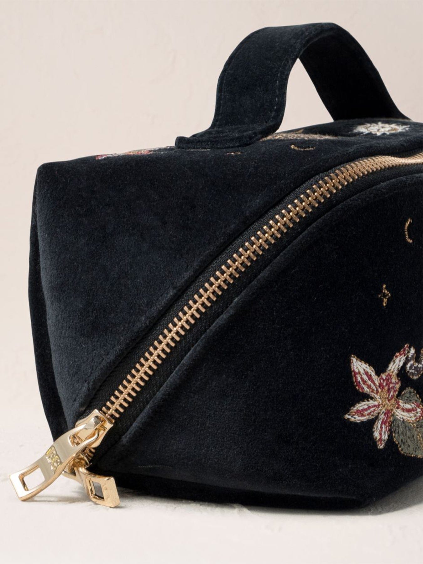 Elizabeth Scarlett Celestial Leopard Open Flat Lay Makeup Bag Black