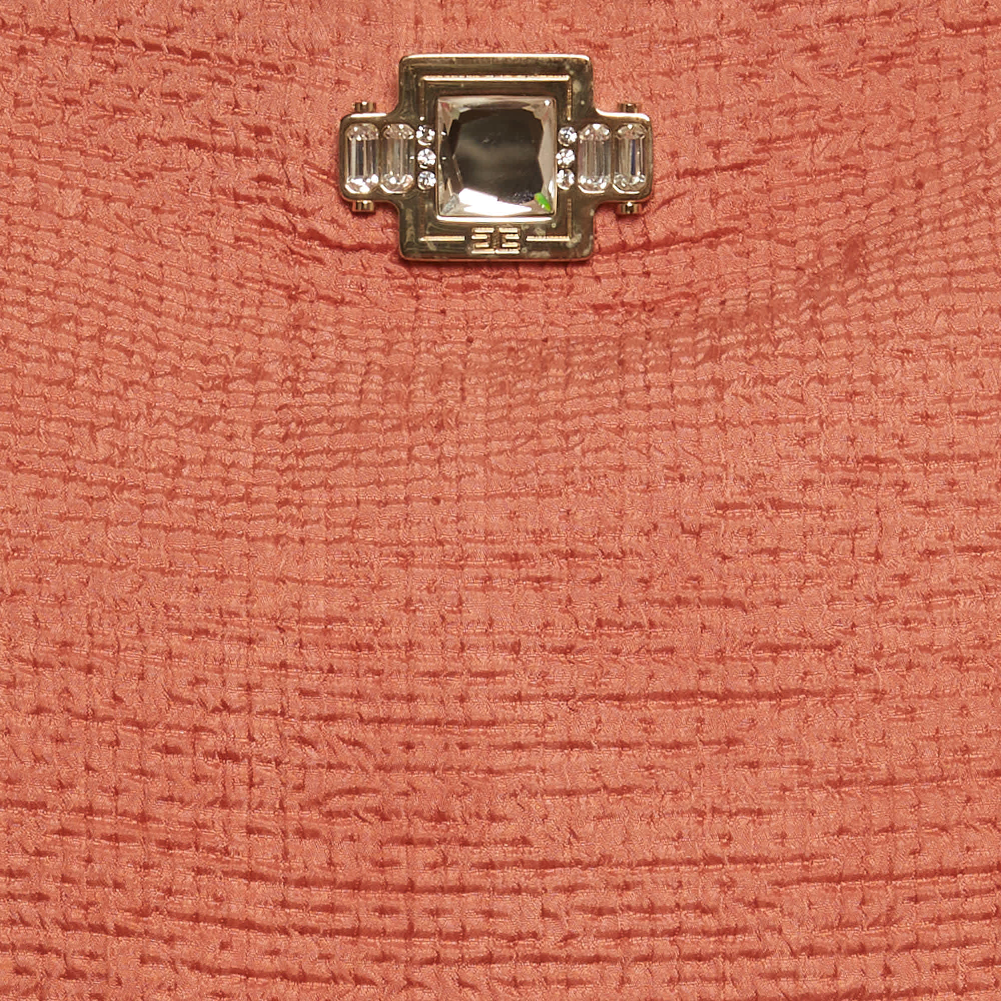Elisabetta Franchi Pink Seersucker Peplum Top