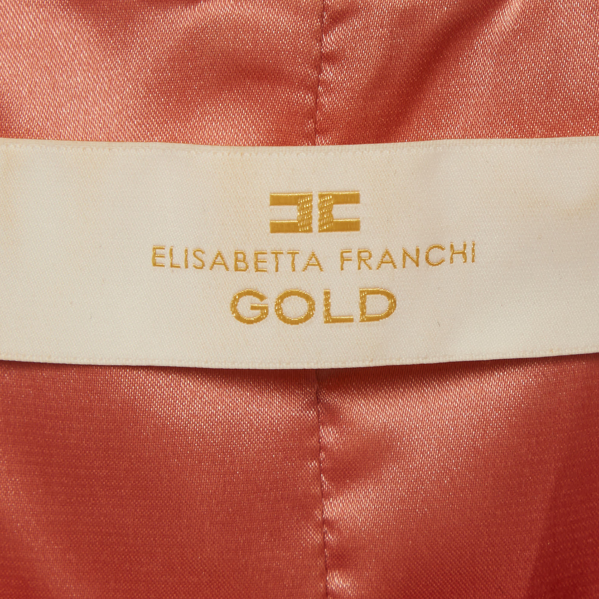 Elisabetta Franchi Pink Seersucker Peplum Top