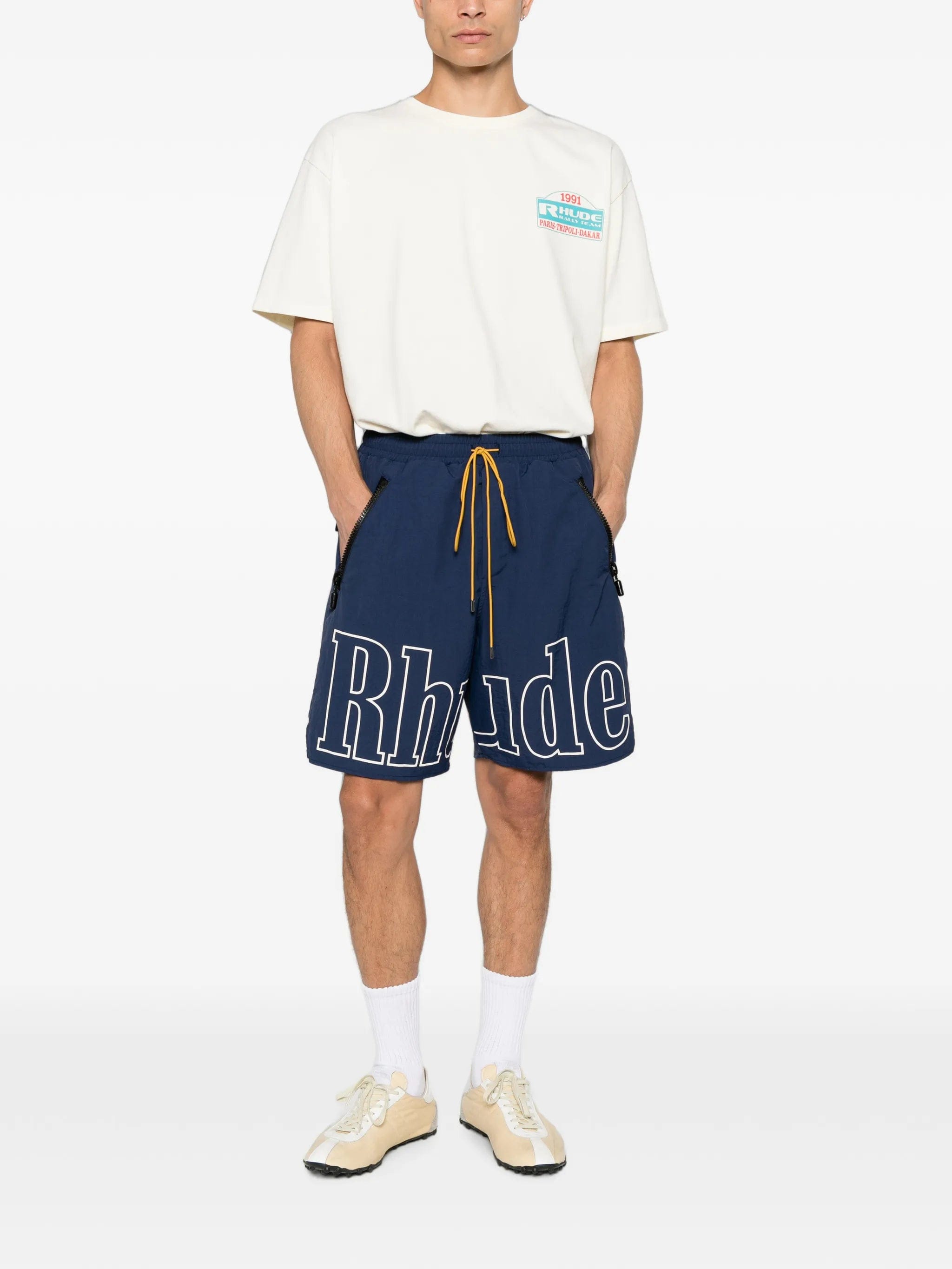 RHUDE logo - print drawstring shorts