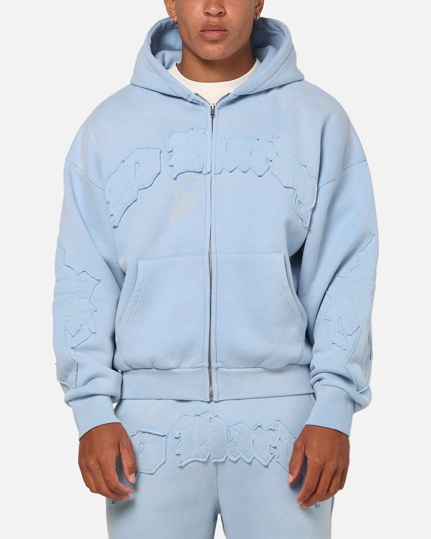 Ed Hardy Fray Zip Hoodie Blue