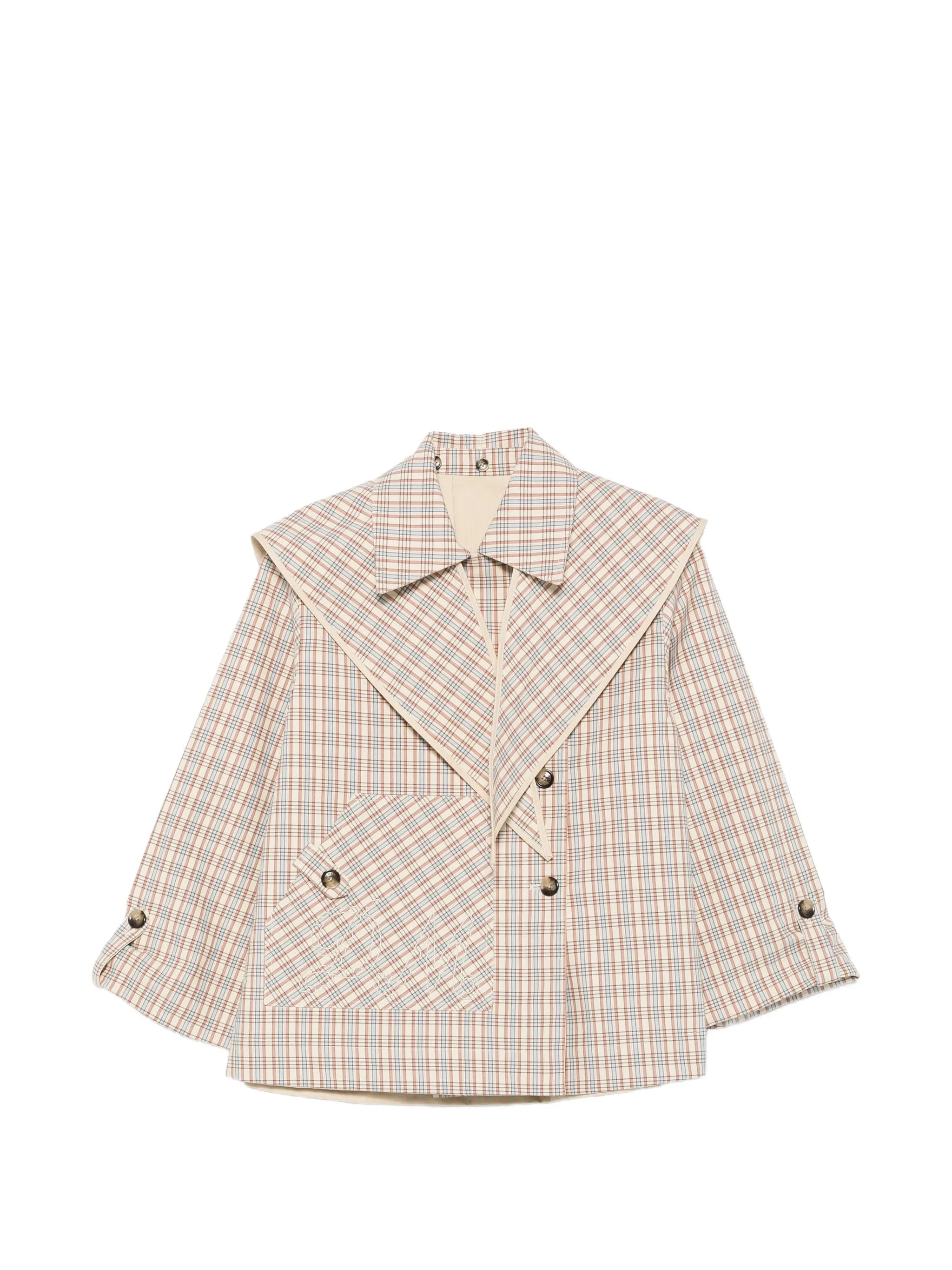 Damson Madder Jerry reversible checked jacket
