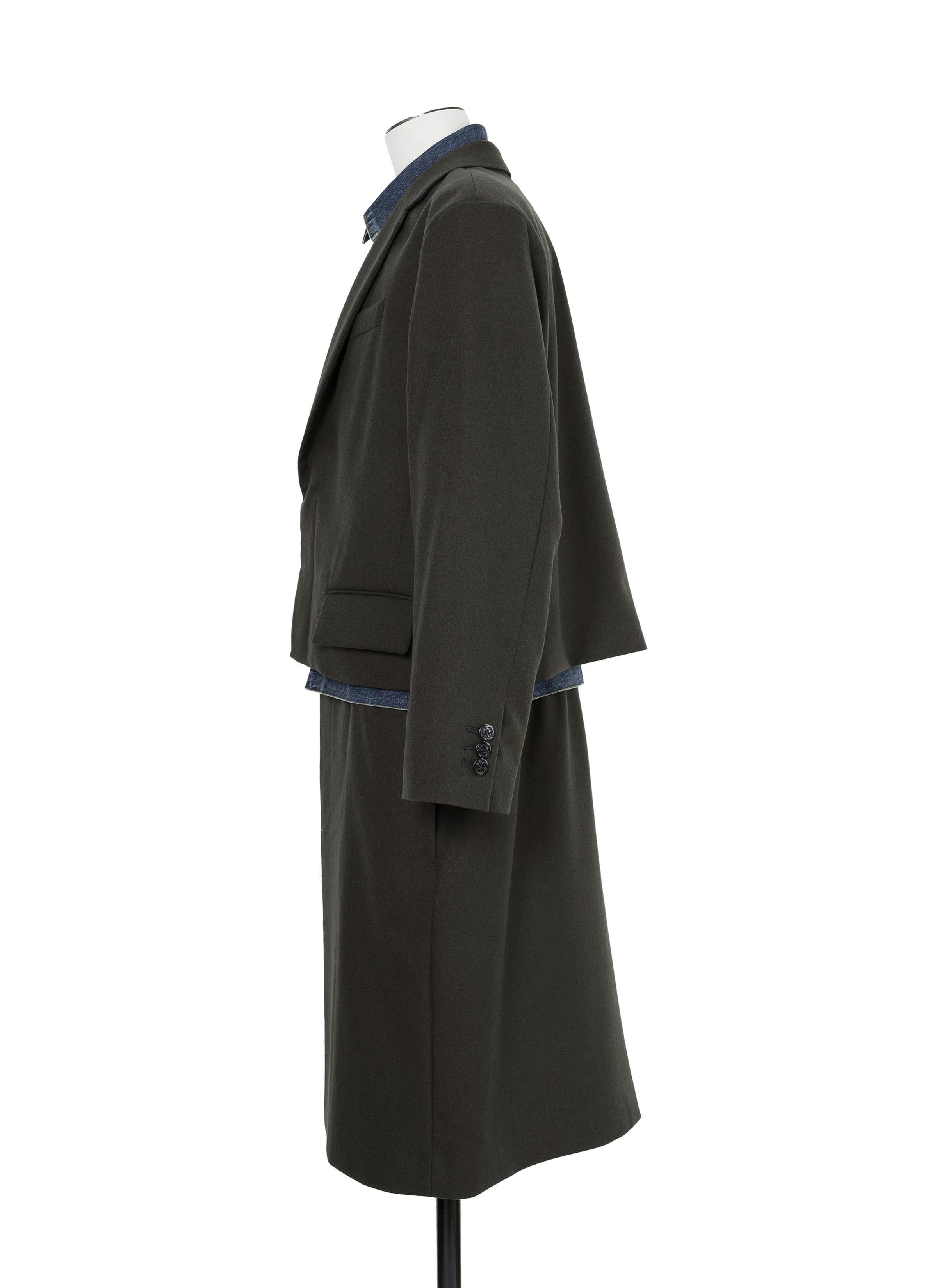 Sacai Wool Flannel x Denim Coat