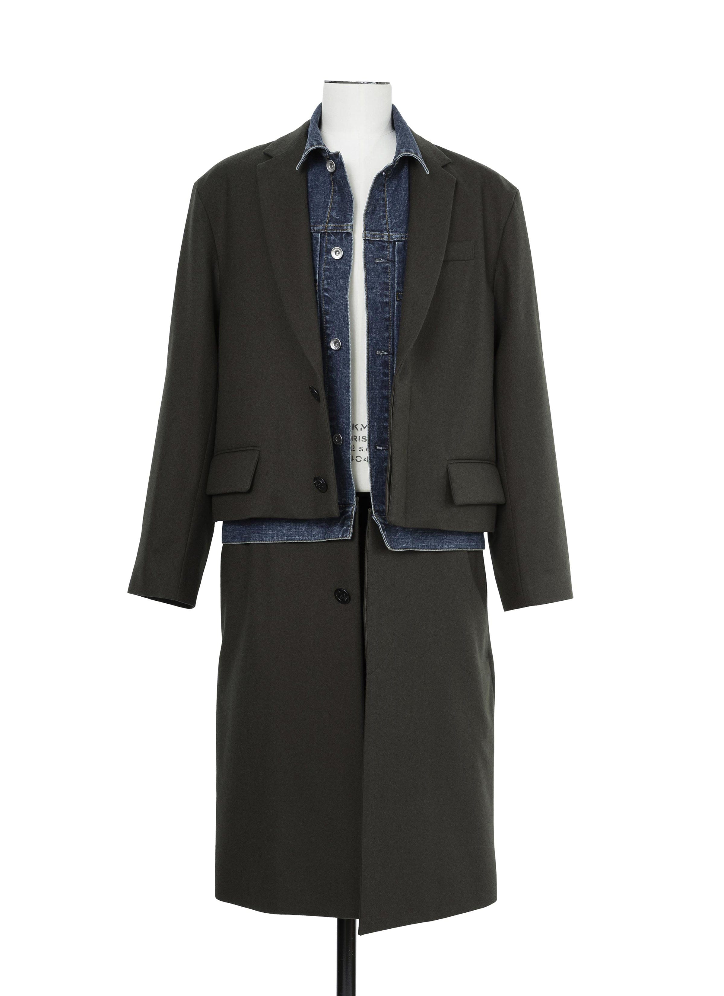 Sacai Wool Flannel x Denim Coat