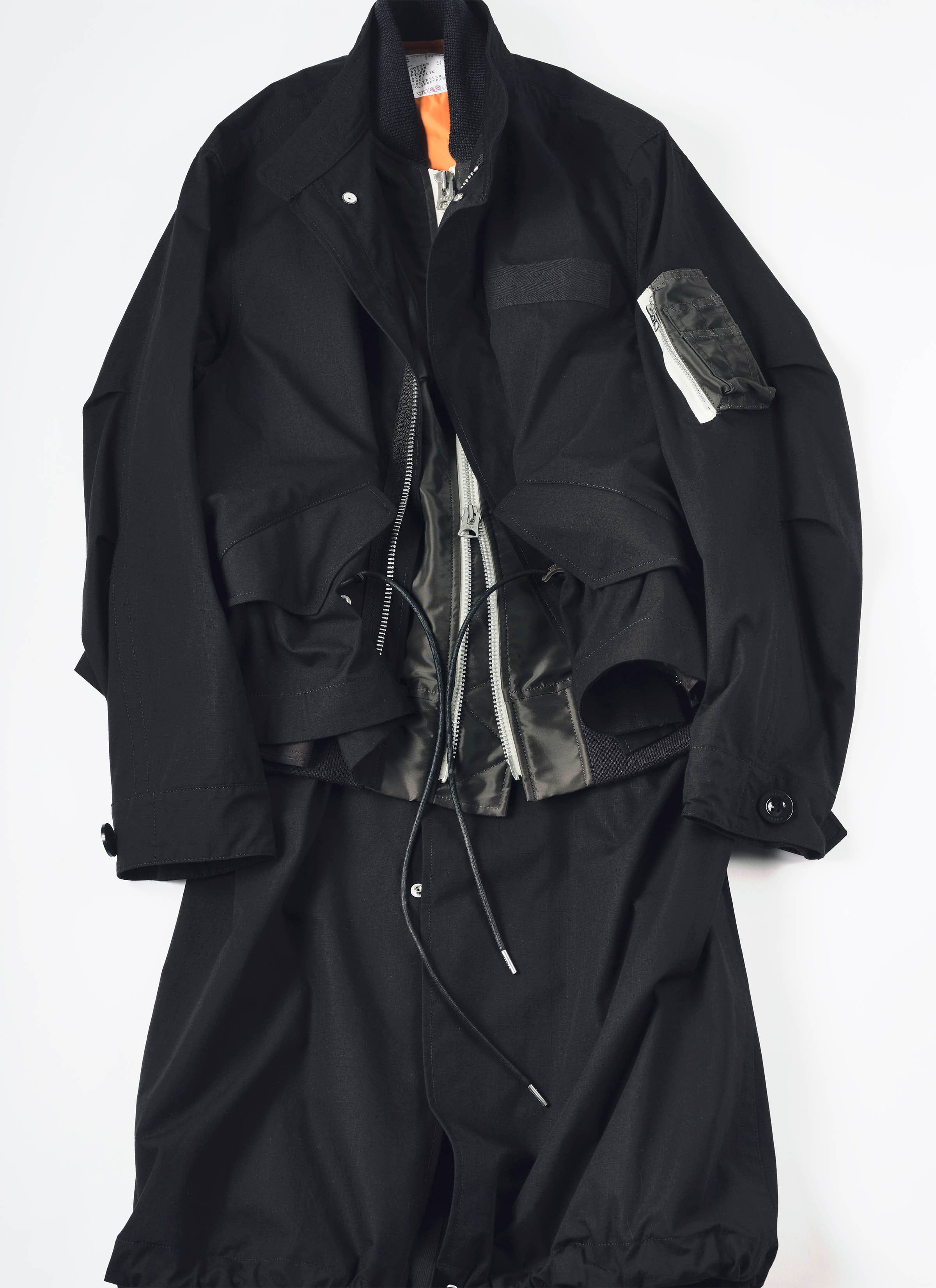 Sacai Nylon Twill x Rip Stop Coat