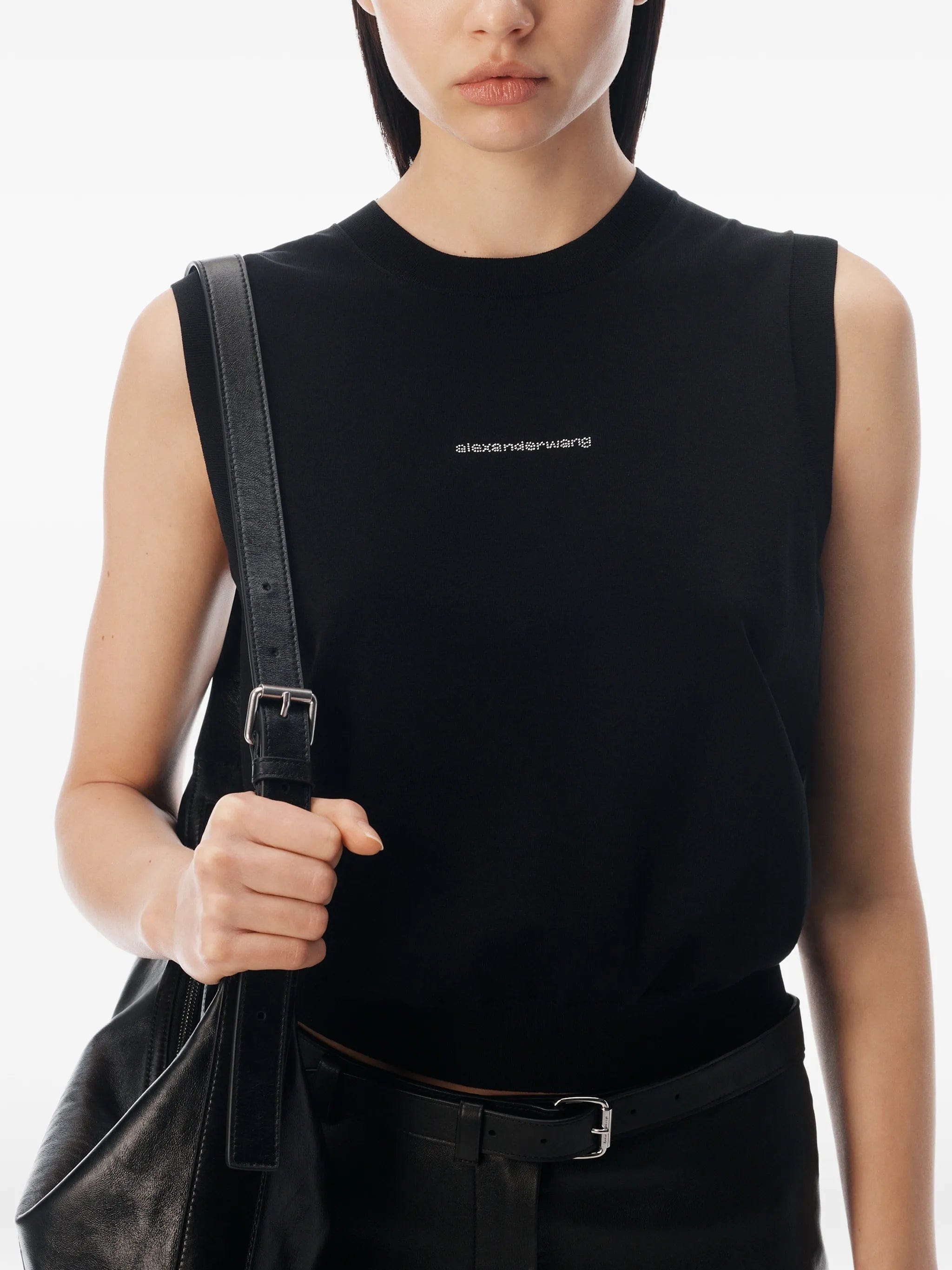 Alexander Wang crystal - logo tank top