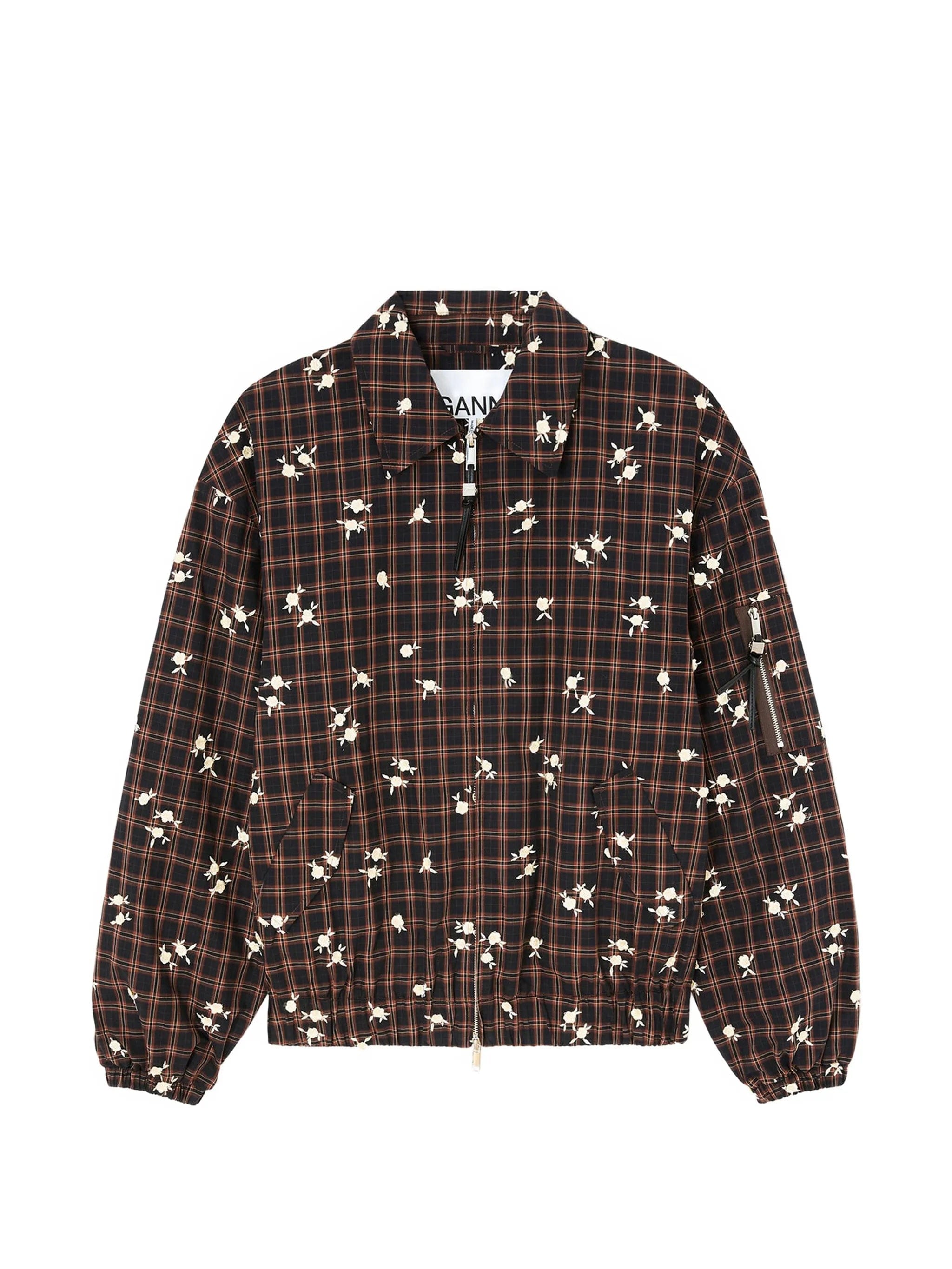 GANNI checked bomber jacket