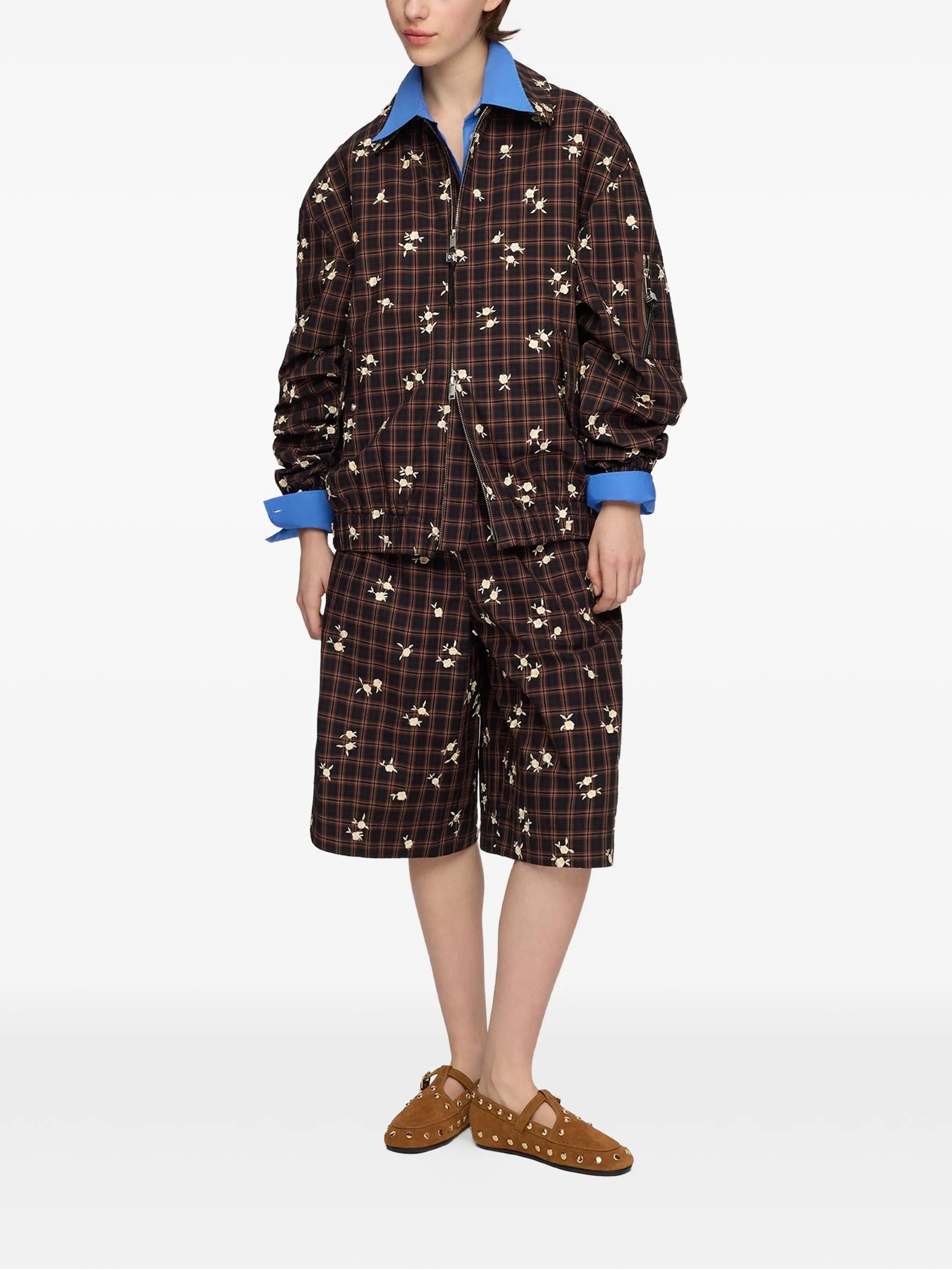 GANNI checked bomber jacket