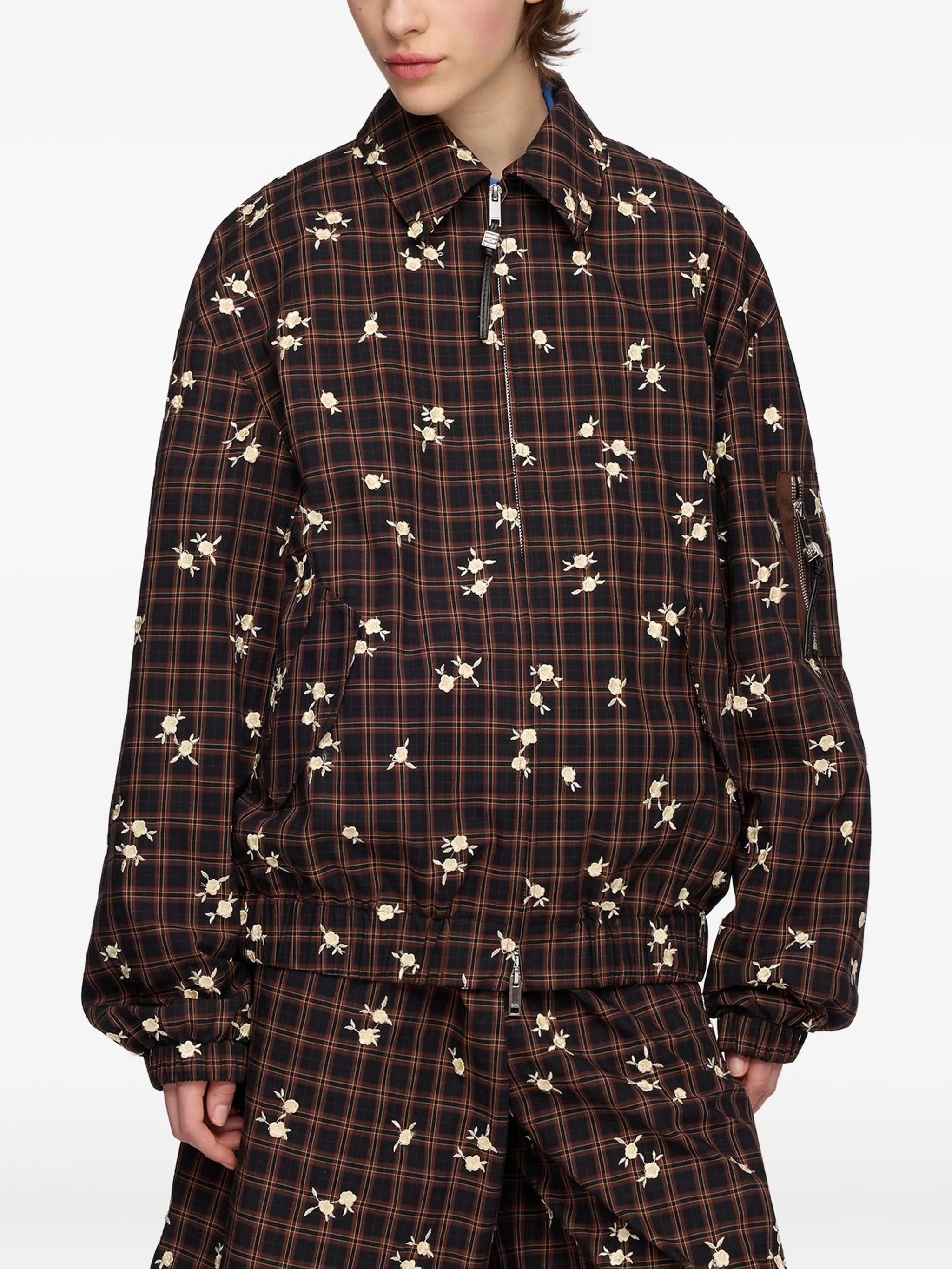 GANNI checked bomber jacket