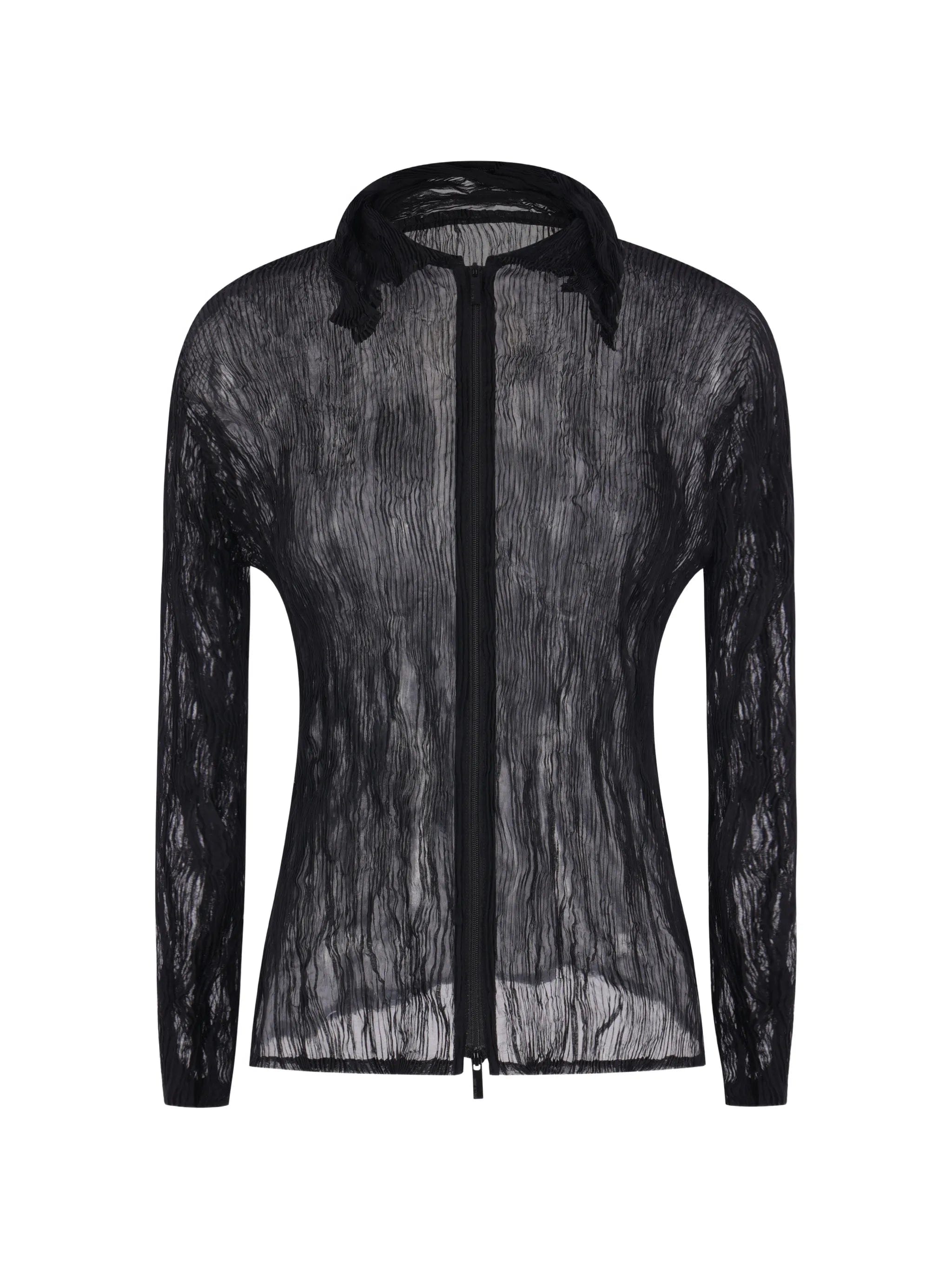 Issey Miyake pleated semi - sheer cardigan