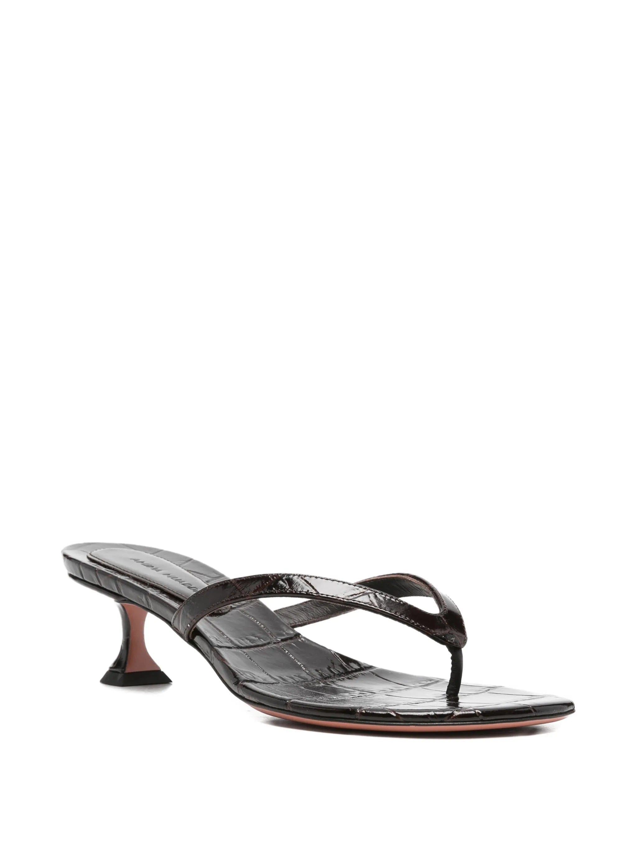 Amina Muaddi Juliette crocodile - effect leather sandals