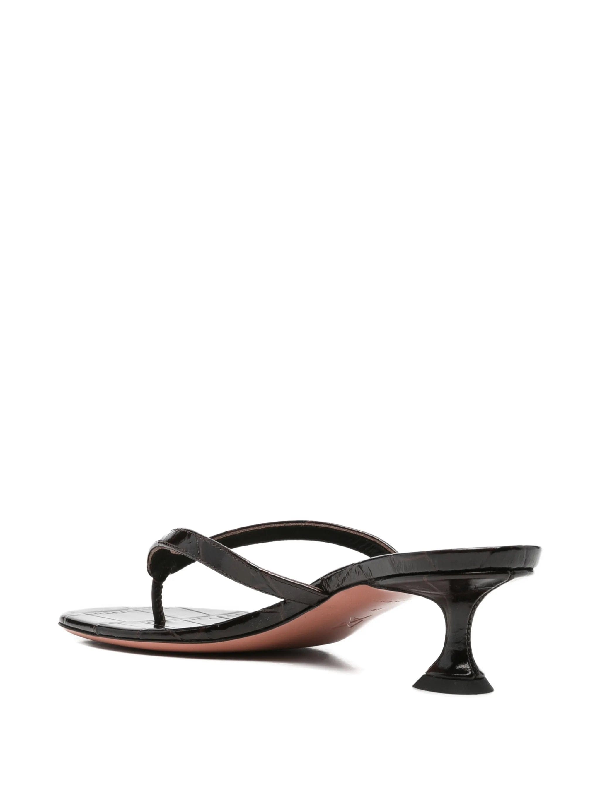 Amina Muaddi Juliette crocodile - effect leather sandals