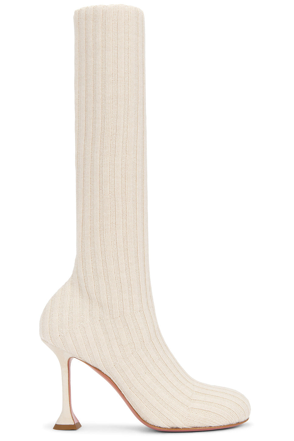 AMINA Muaddi Veneda Stretch 95 Fuzzy Knit Boot