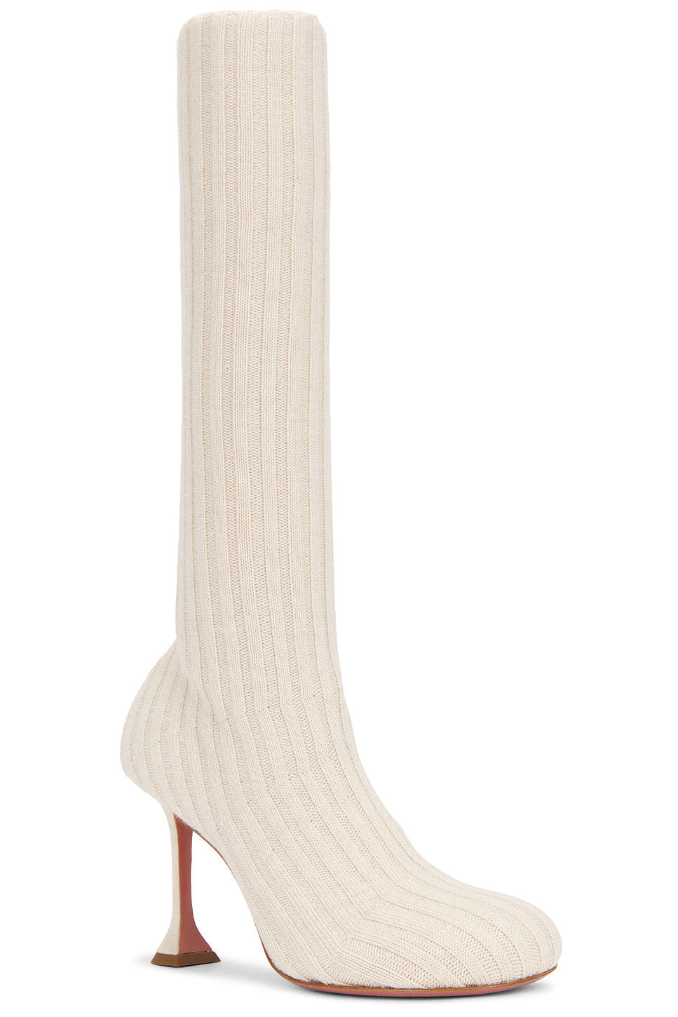AMINA Muaddi Veneda Stretch 95 Fuzzy Knit Boot