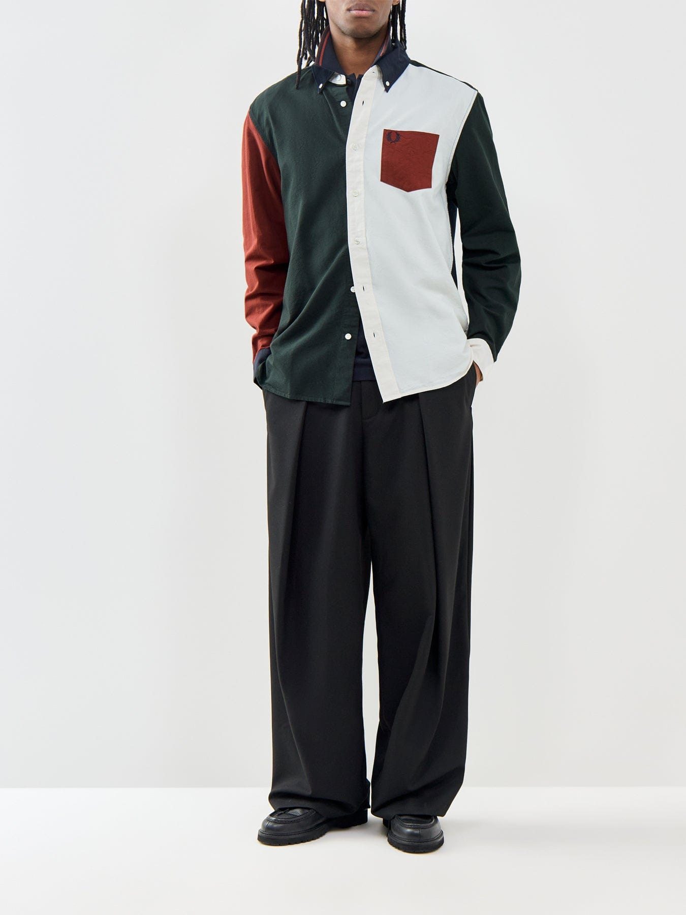 Fred Perry Colour Block Oxford Shirt Multi