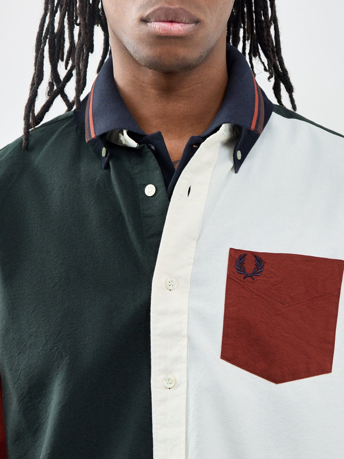 Fred Perry Colour Block Oxford Shirt Multi