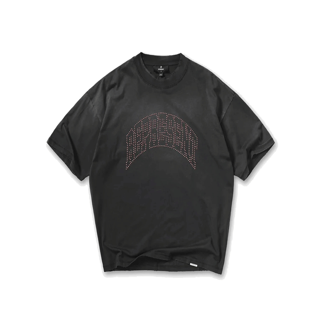 Represent EMBELLISHED T - SHIRT STAINED BLACK