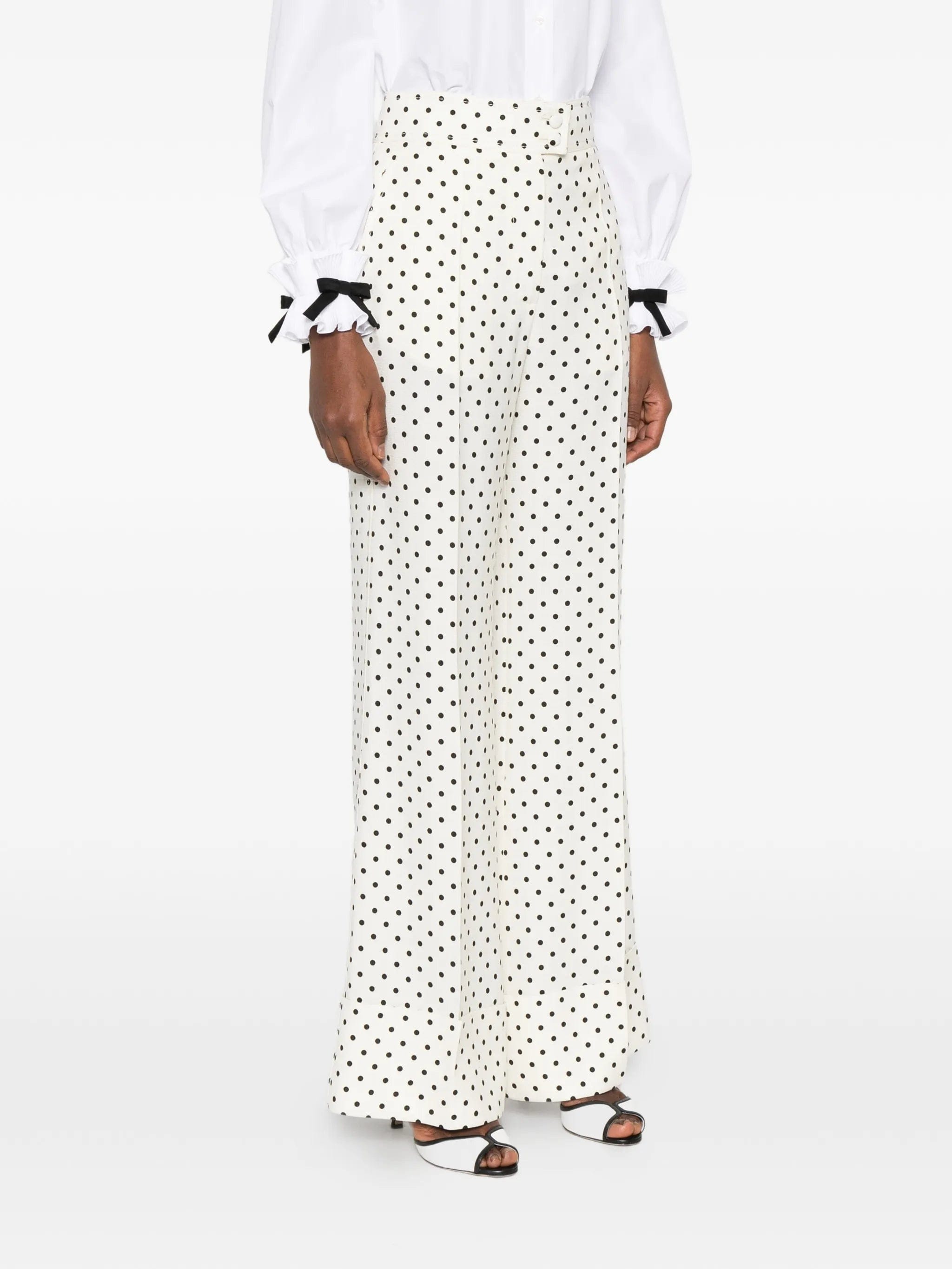 Valentino Garavani polka dot wide - leg trousers