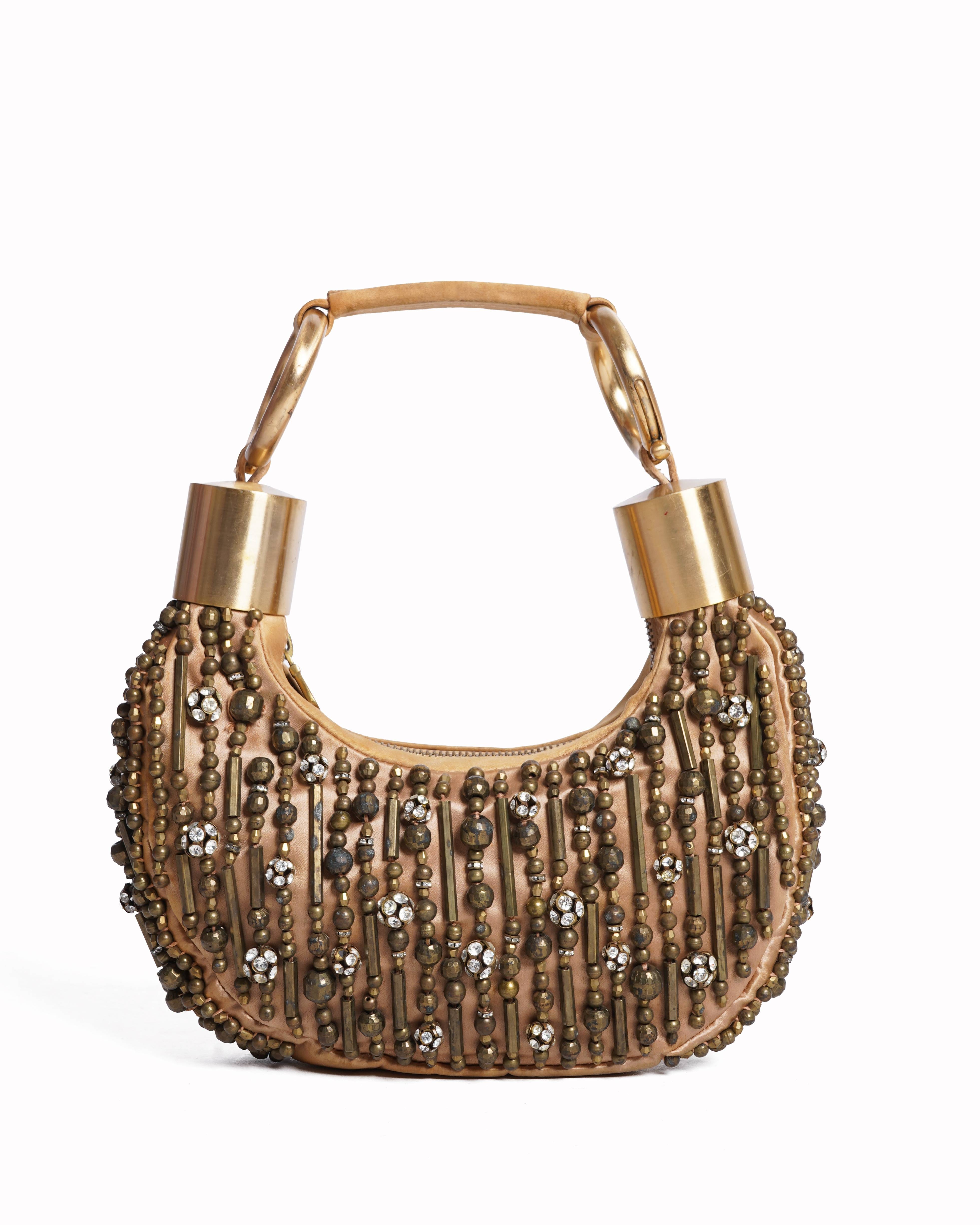 Chloé beige beaded bracelet bag