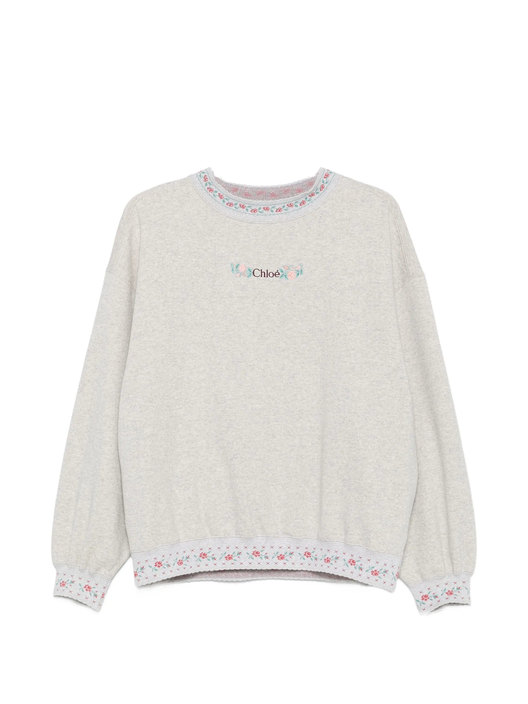 Chloé floral - embroidered sweatshirt