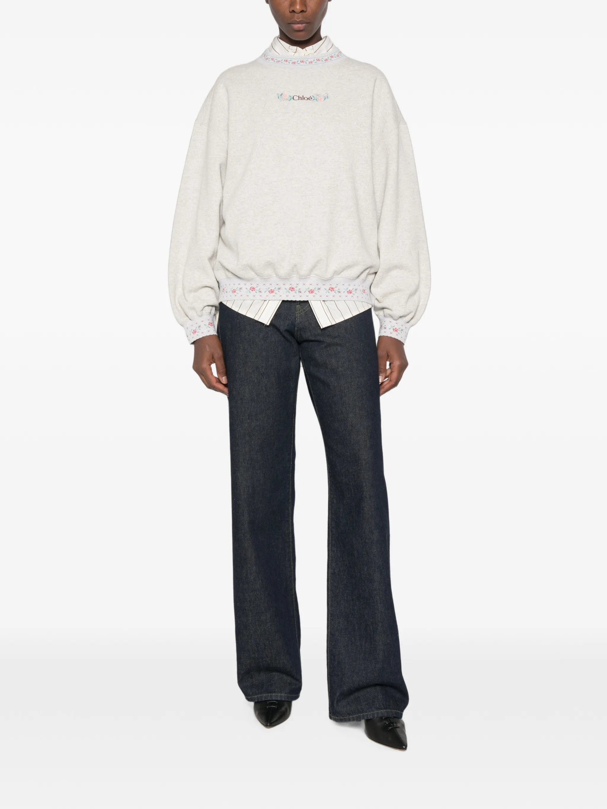 Chloé floral - embroidered sweatshirt