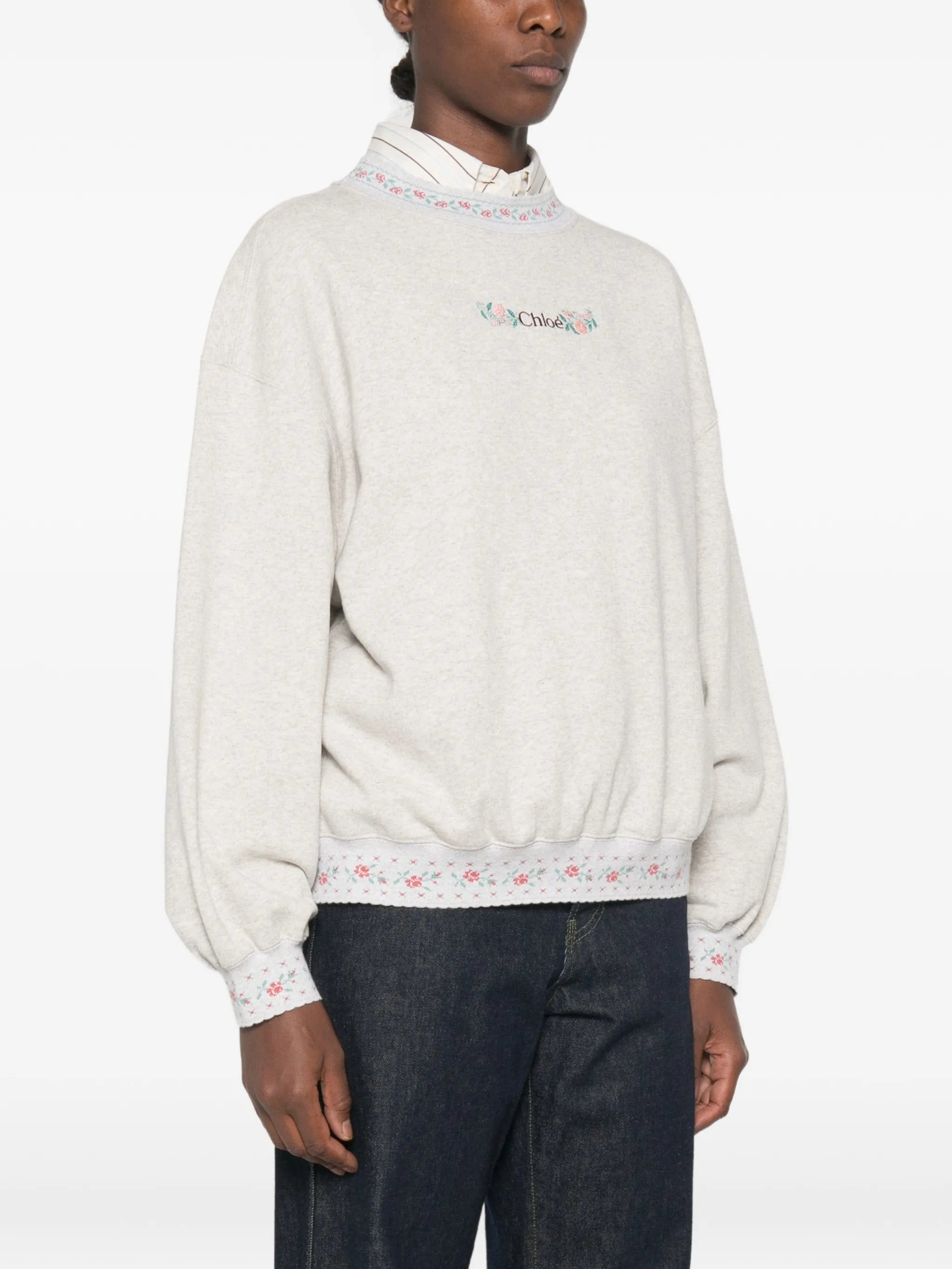 Chloé floral - embroidered sweatshirt