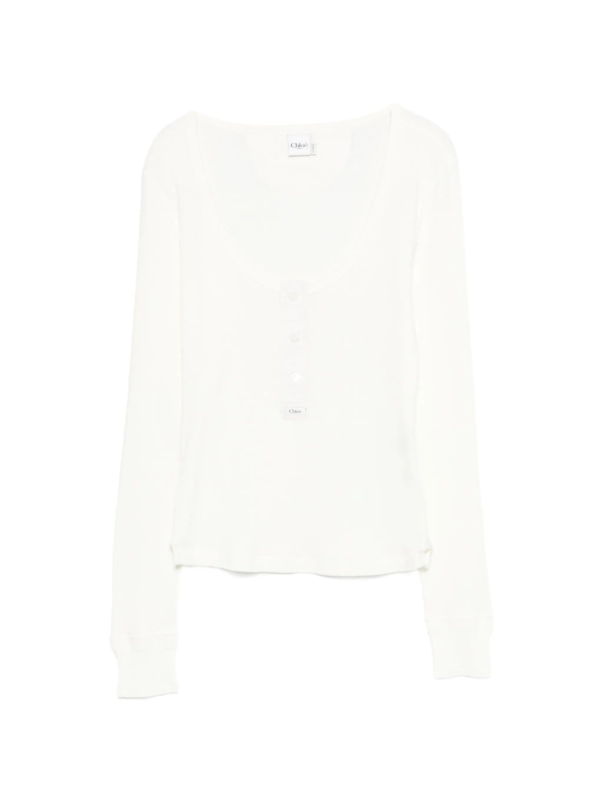 Chloé scoop - neck Henley T - shirt