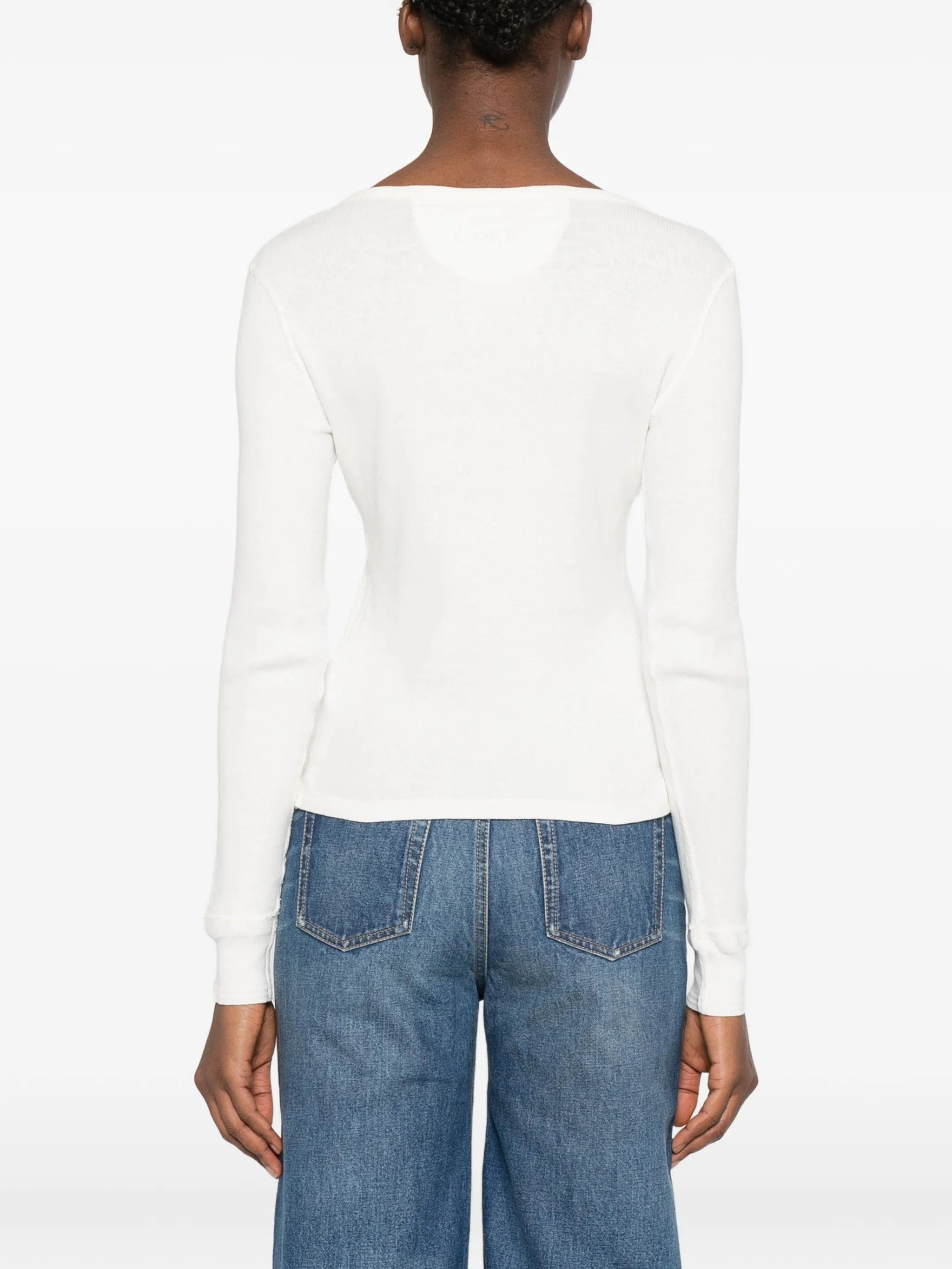 Chloé scoop - neck Henley T - shirt